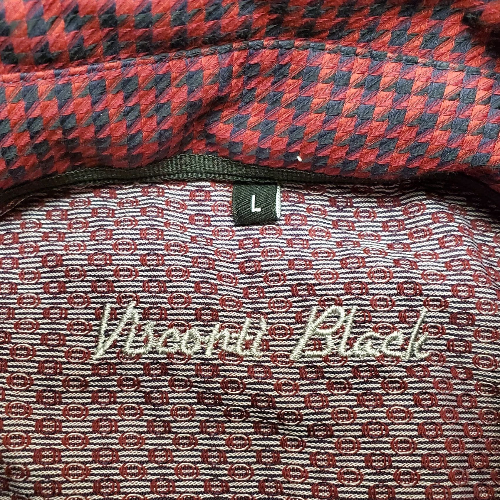 Vintage VINTAGE Visconti Black Shirt Mens Large Red Herringbone Long Sleeve 100% Cotton Casual Size US L / EU 52-54 / 3 - 4 Thumbnail