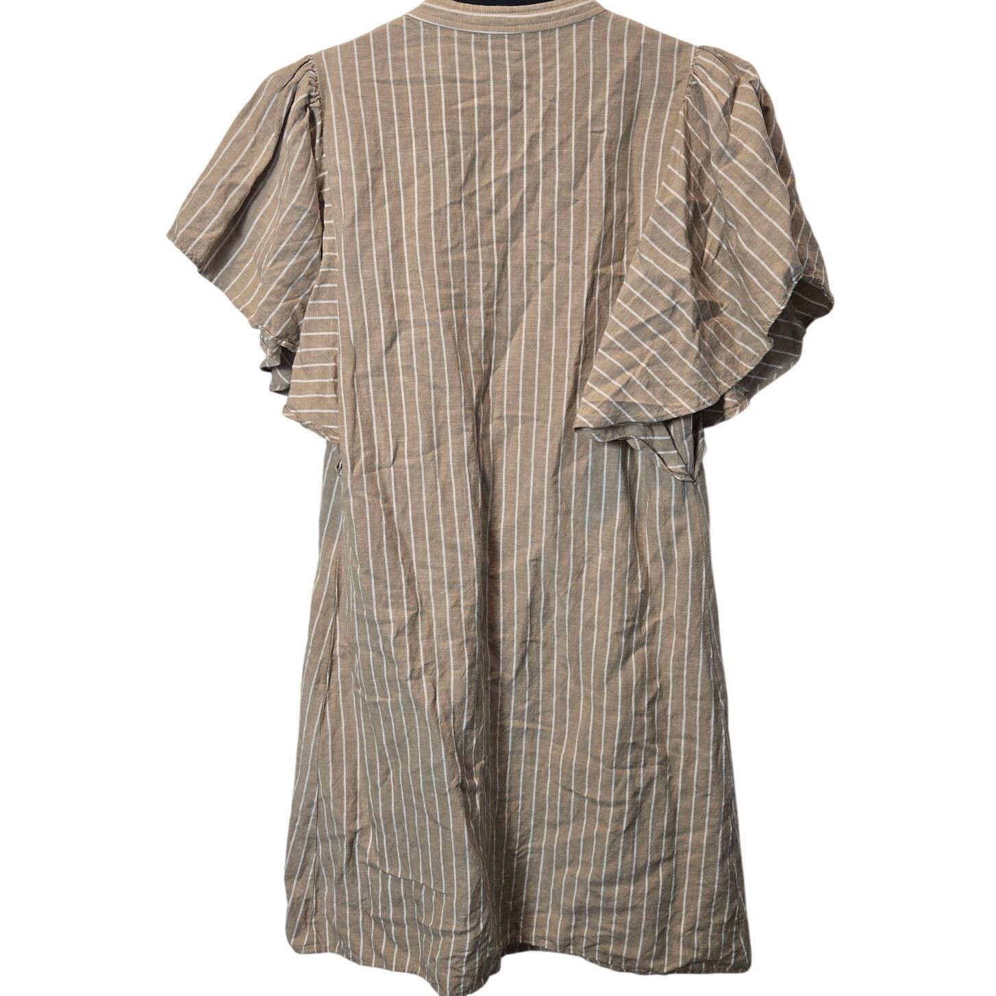 Loft Loft linen dress flowy flutter sleeves sz S striped Size S / US 4 / IT 40 - 2 Thumbnail