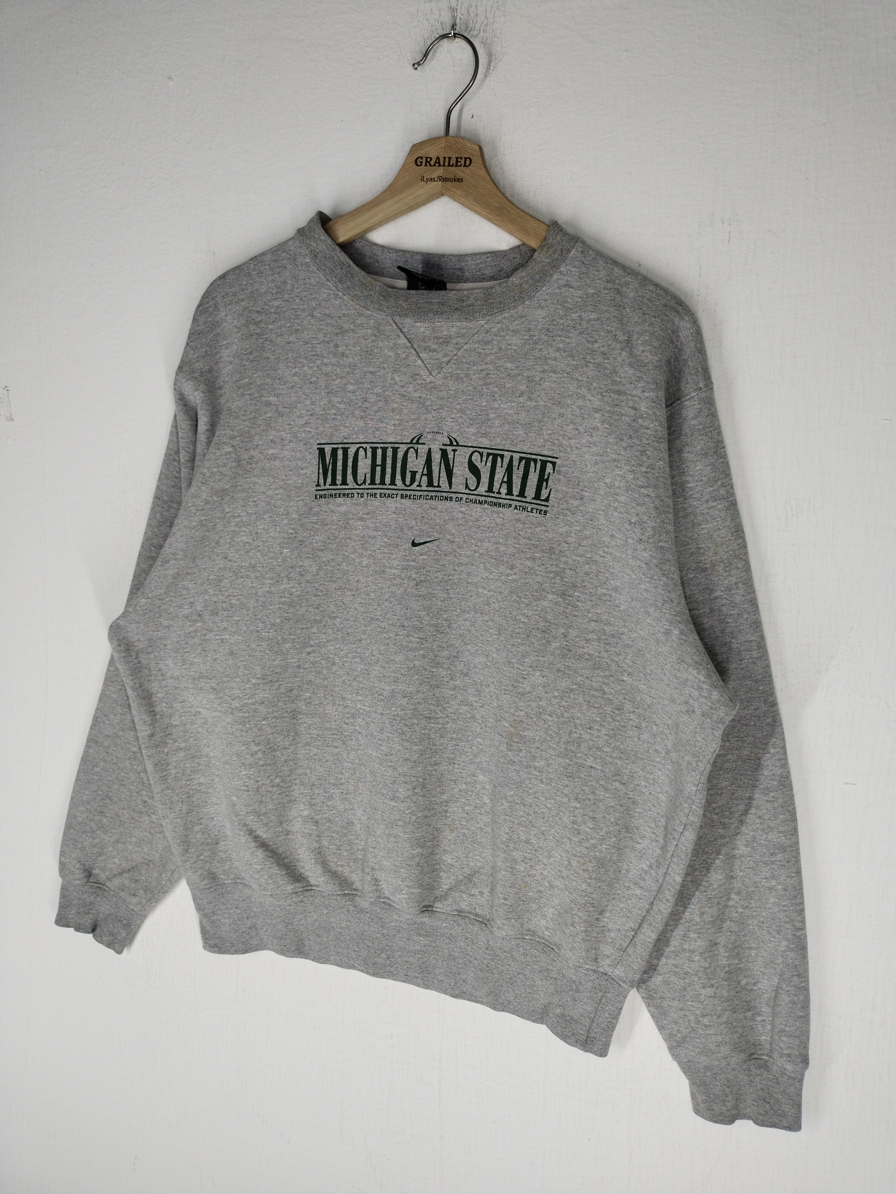 Nike × Vintage Vintage Nike Michigan State Senter Logo Sweatshirt Size US M / EU 48-50 / 2 - 2 Thumbnail