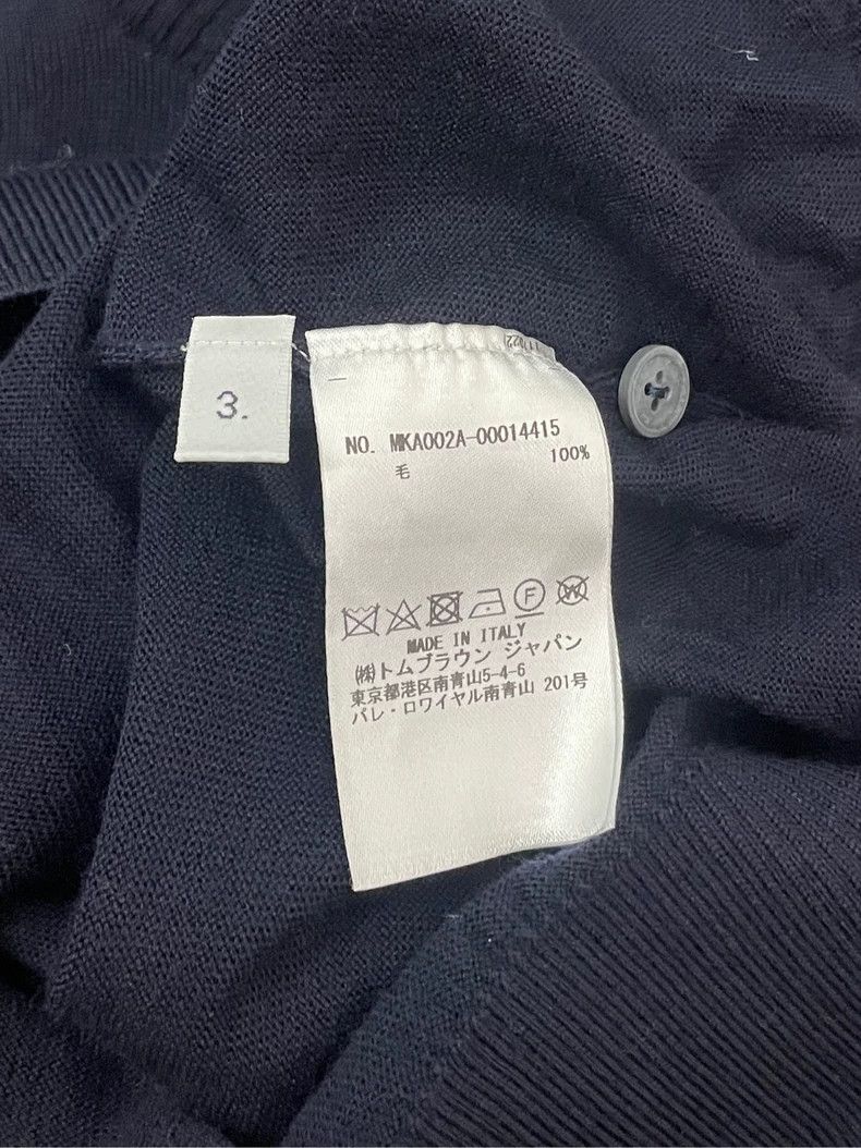 Thom Browne Thom browne Dark blue four-striped round-neck wool sweater Size US L / EU 52-54 / 3 - 6 Thumbnail
