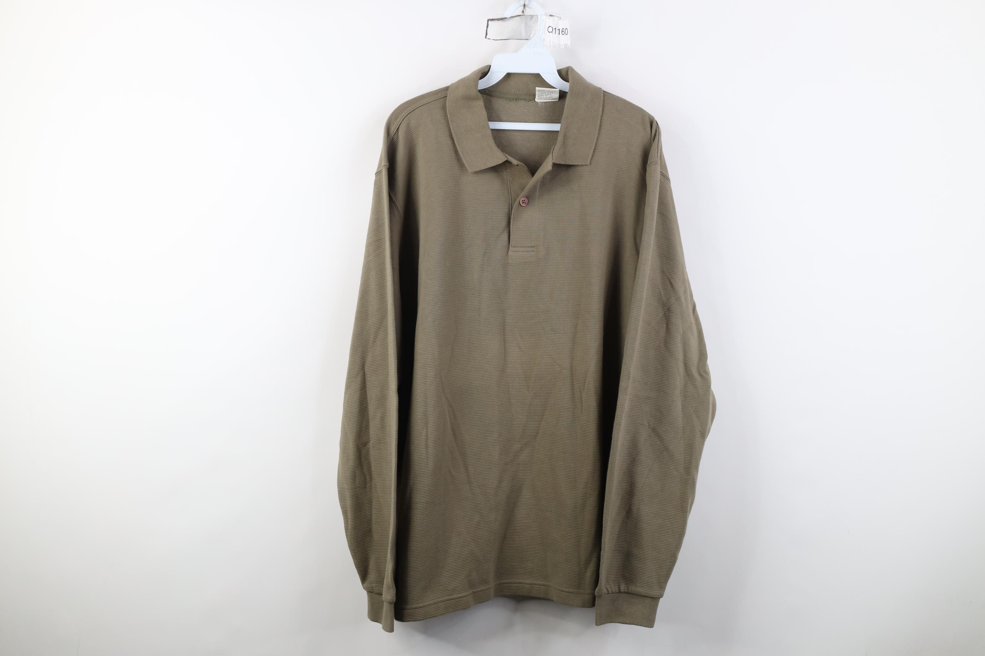 Vintage Vintage 90s Streetwear Knit Long Sleeve Rugby Polo Green Size US XXL / EU 58 / 5 - 1 Thumbnail