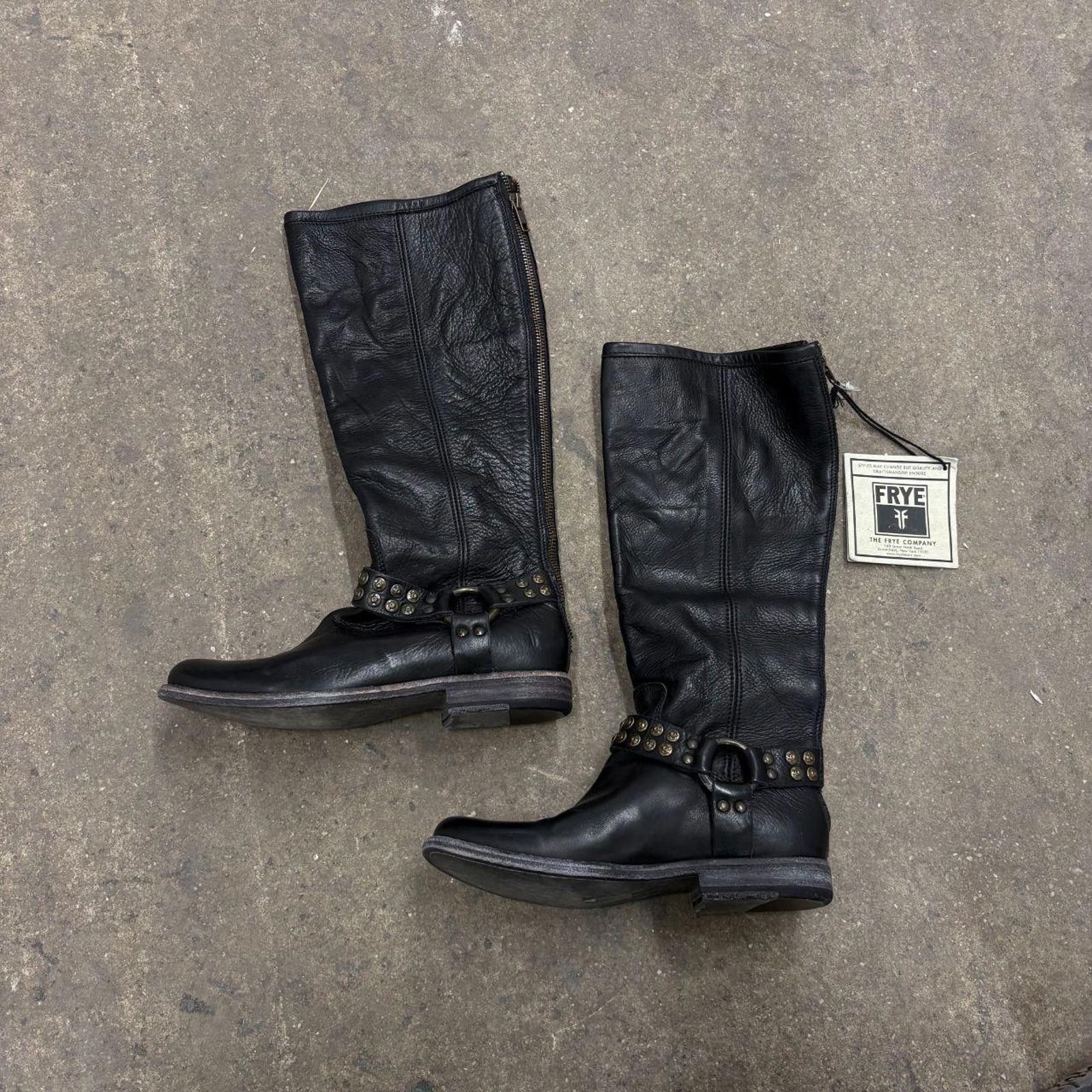 Frye Deadstock Vintage Frye Leather Moto Harness Boots Size US 7 / IT 37 - 1 Thumbnail