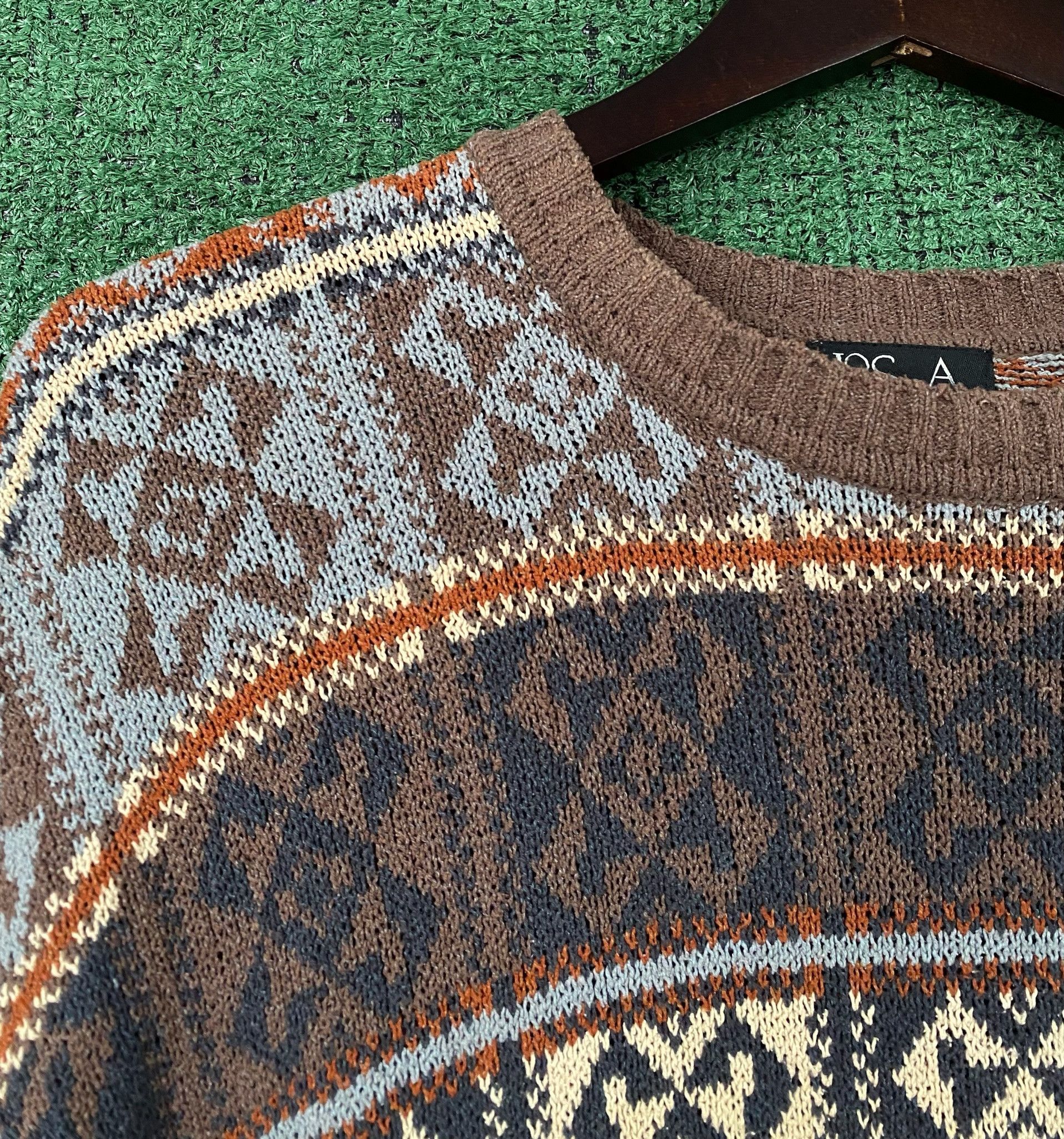Jos. A. Bank 90’s Jos A Bank Silk Blend Geometric Patterned Sweater Large Size US L / EU 52-54 / 3 - 3 Thumbnail