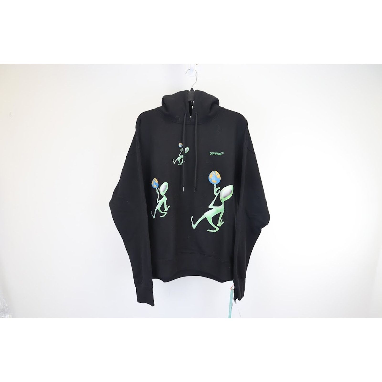 Off-White o1rshd1 Alien Arrow Skate Hoodie in Black/Green Size US XXS / EU 40 - 7 Thumbnail