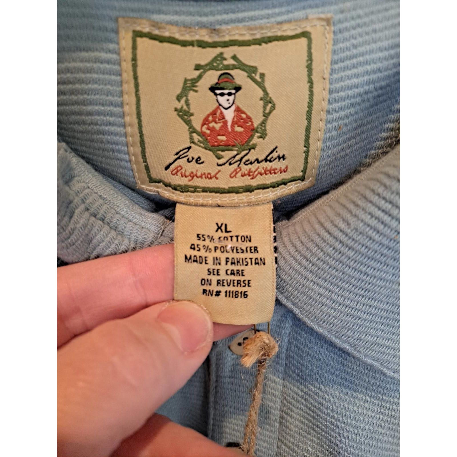 Other New Joe Marlin Blue Ribbed Polo Size XL Size US XL / EU 56 / 4 - 4 Thumbnail