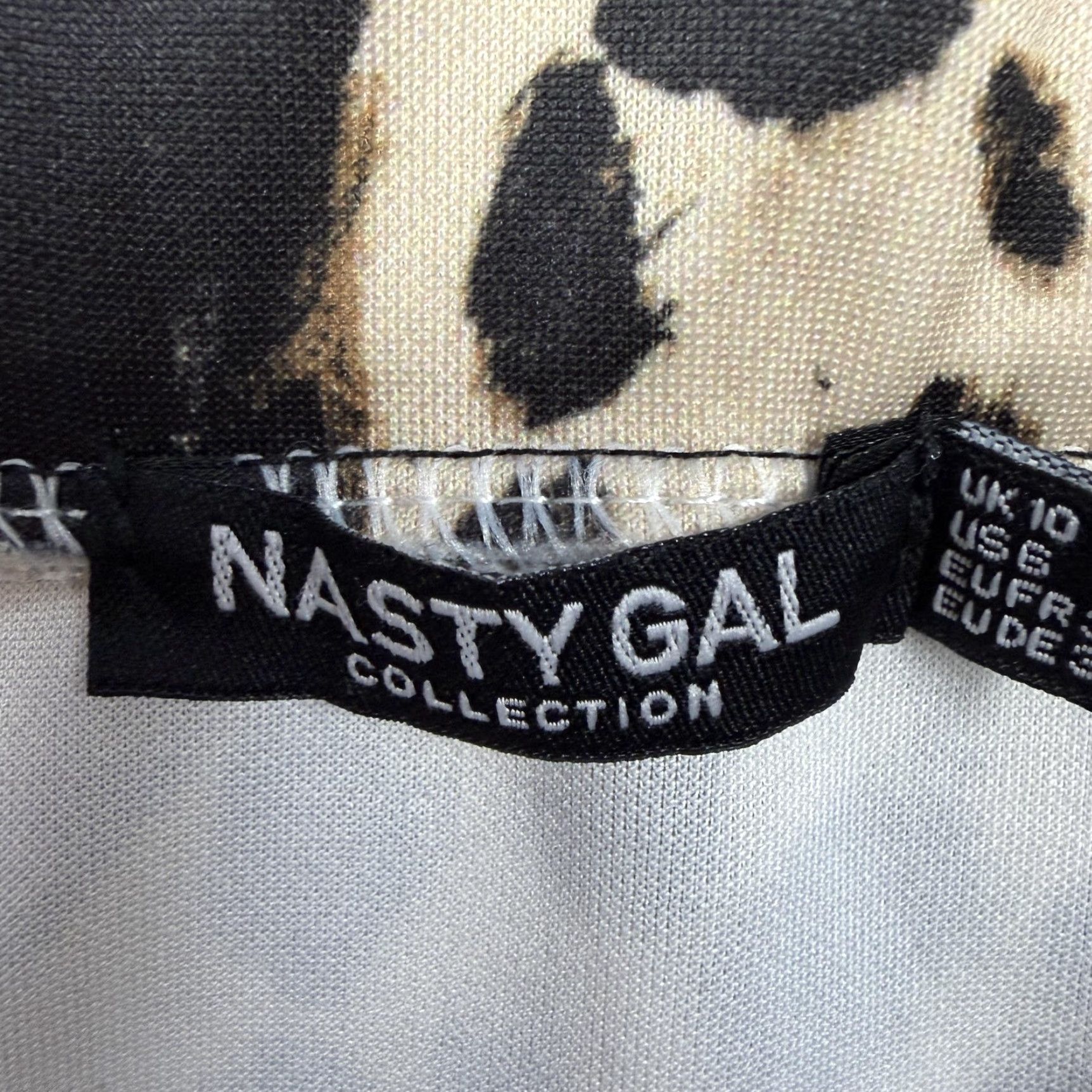 Nasty Gal Nasty Gal Skirt 6 Tan Brown Black Leopard Ruffle Trumpet Mini Mob Wife Retro Y2K Size 28" / US 6 / IT 42 - 4 Thumbnail