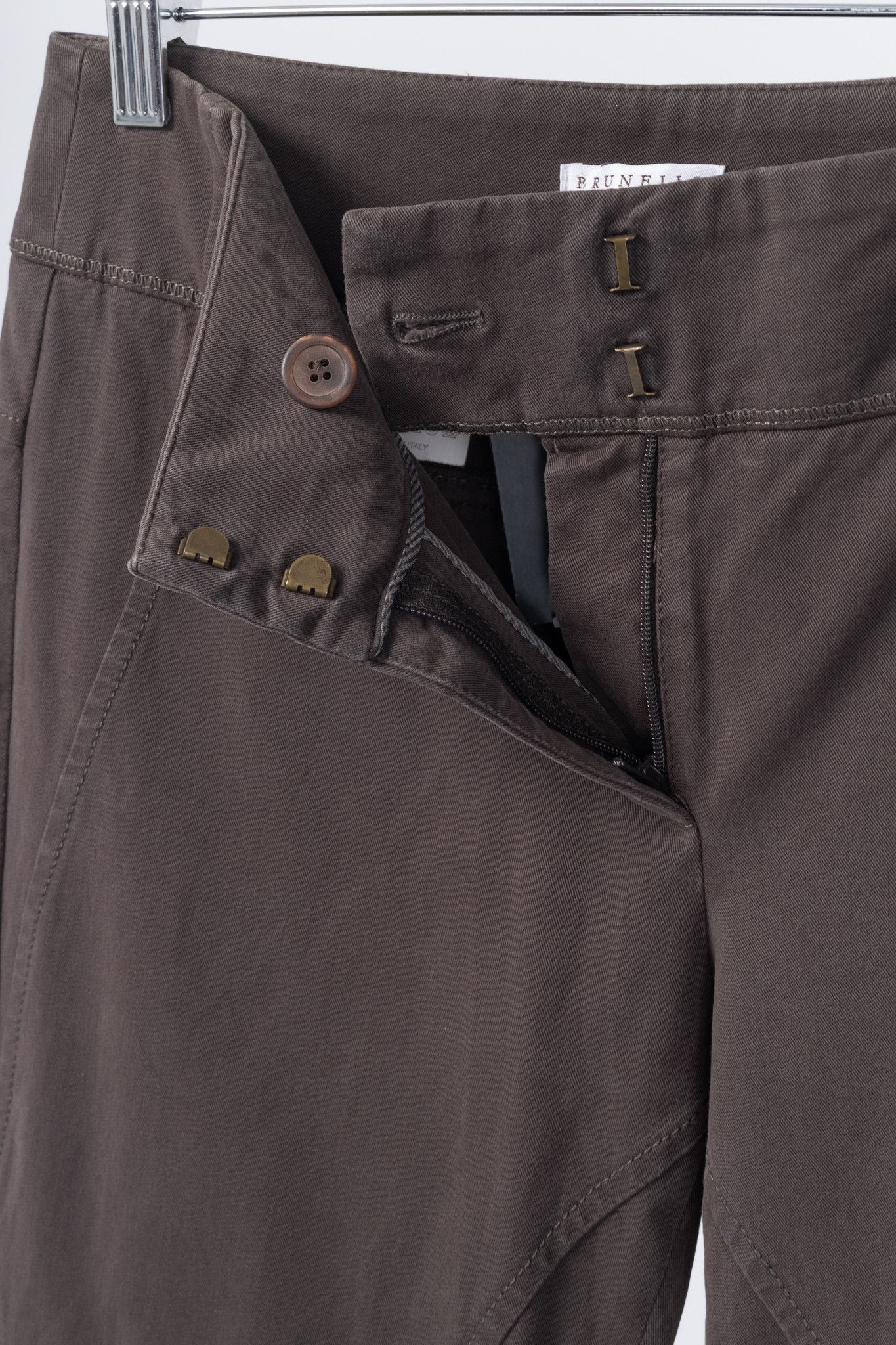 Brunello Cucinelli Brunello Cucinelli Brown Cotton-Twill Equestrian Trousers Size 27" / US 4 / IT 40 - 9 Thumbnail