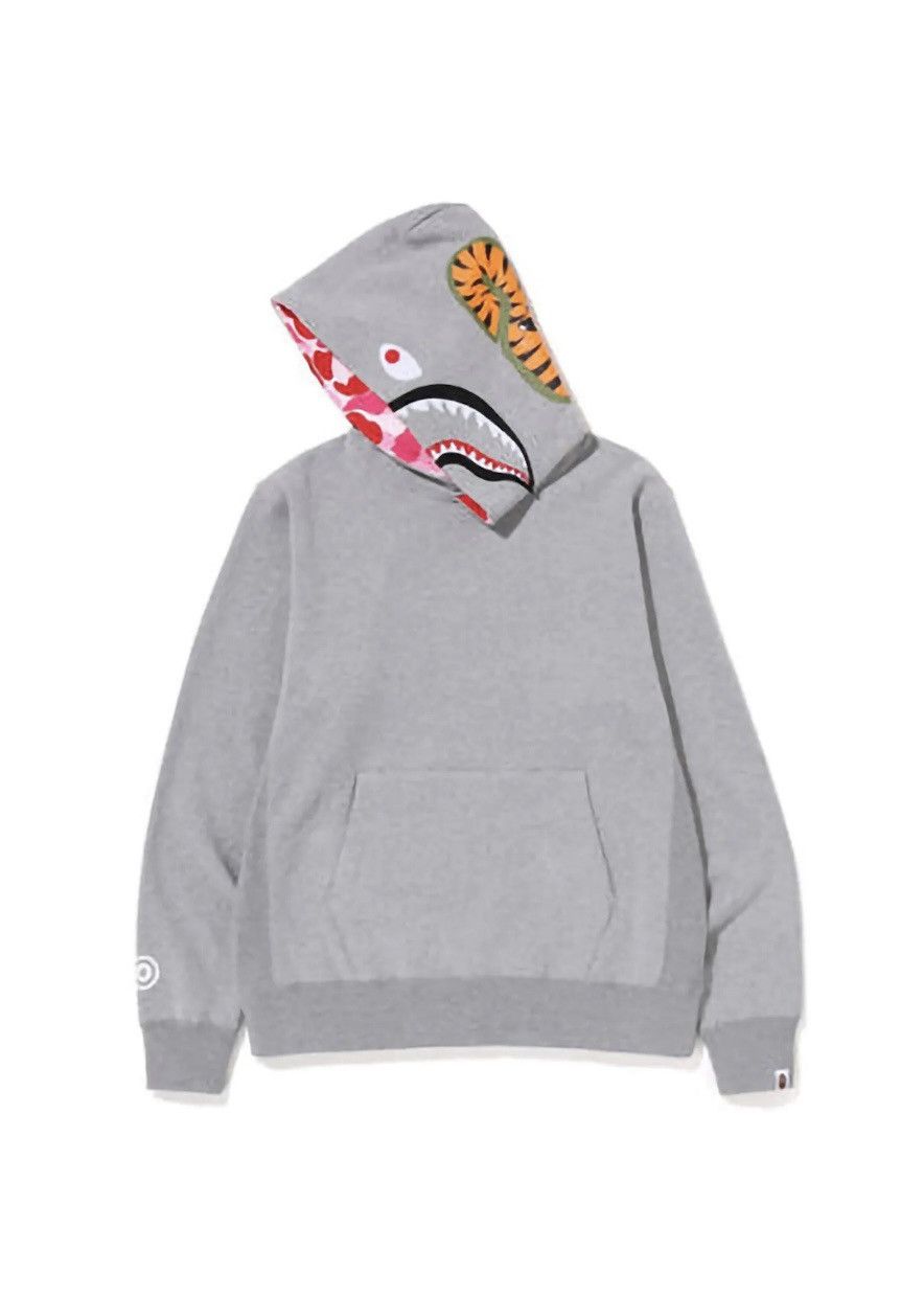 Bape Bape Shark Pullover Inside Camo Hoodie Grey/Pink Size US L / EU 52-54 / 3 - 2 Thumbnail