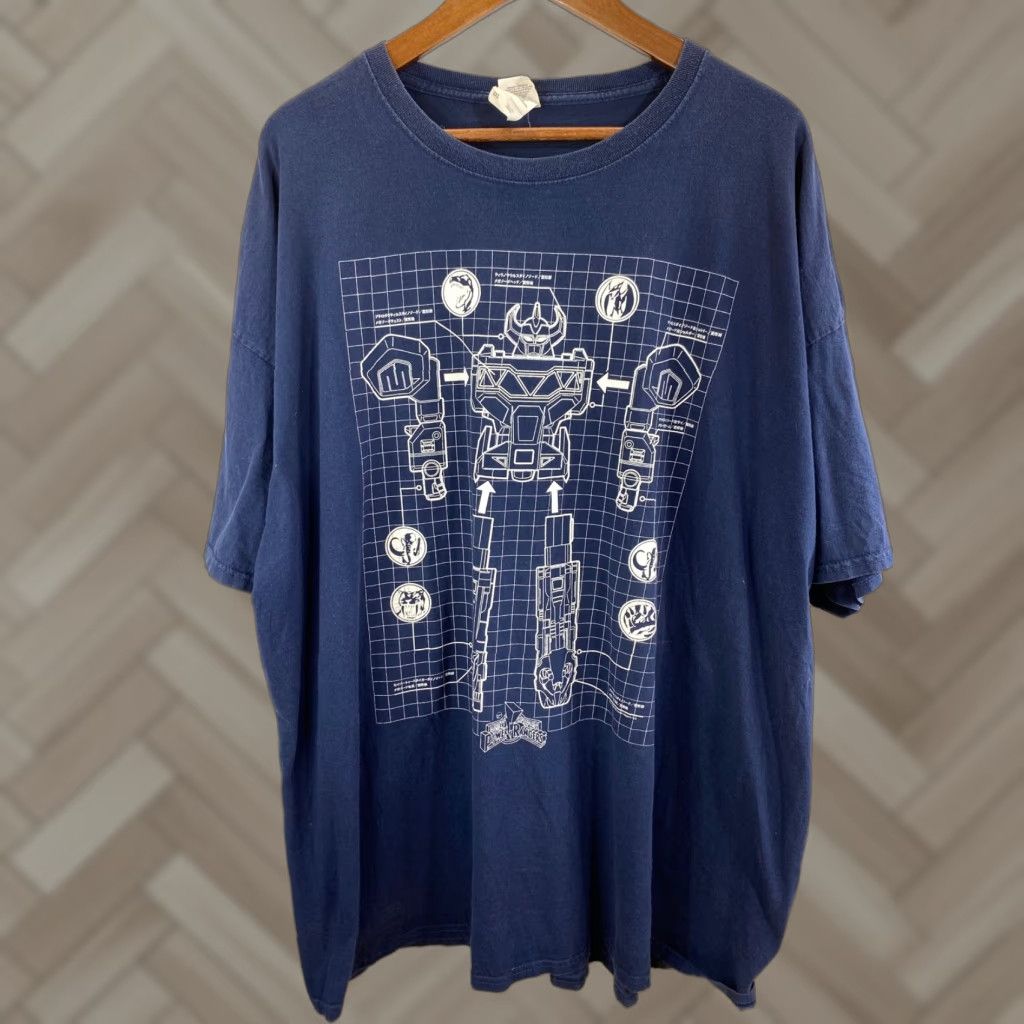 Fruit Of The Loom Fruit of the Loom Megazord Power Rangers Blue T Shirt 3XL Men Crew Neck Short Sleeve Cotton Size US XXL / EU 58 / 5 - 1 Thumbnail
