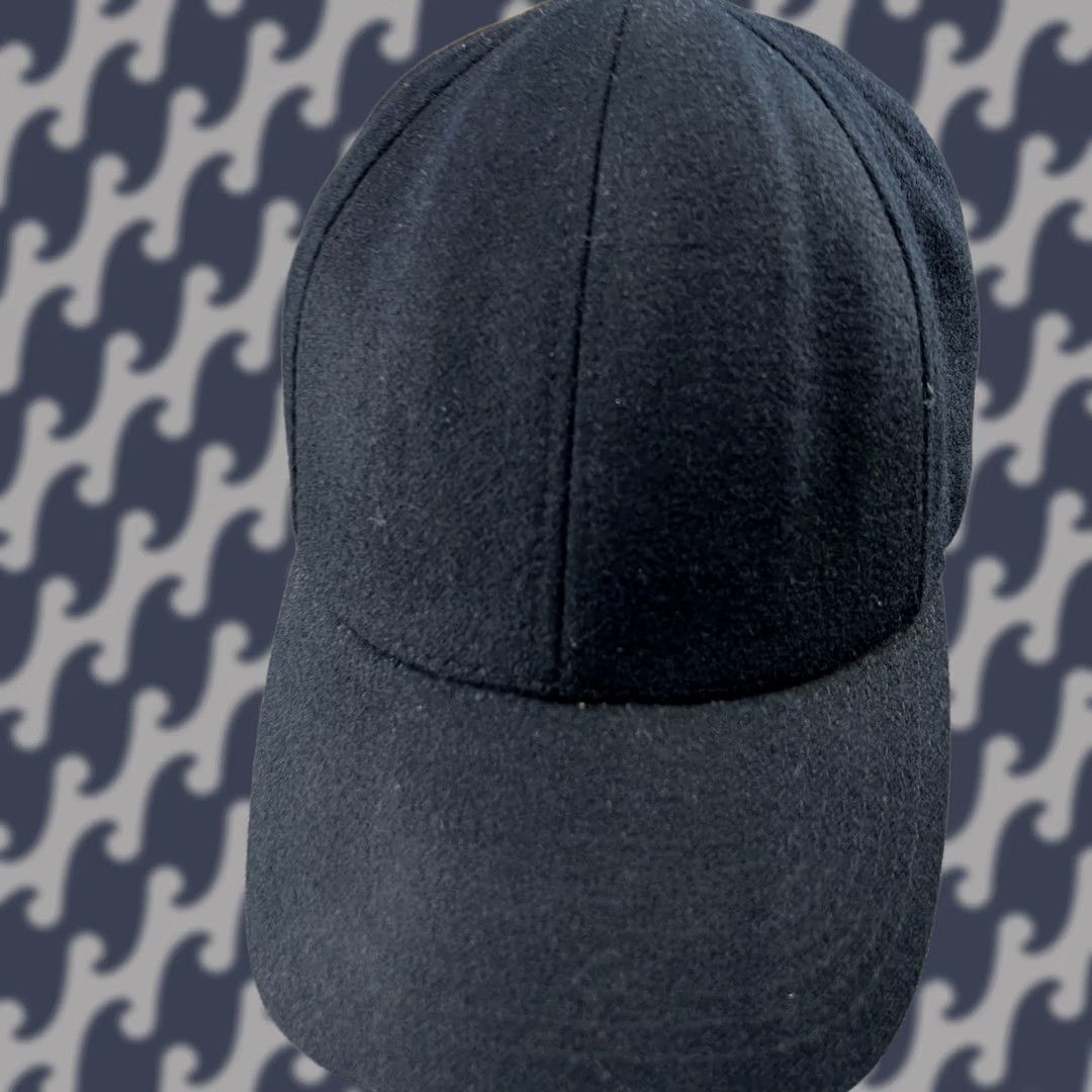 Vintage Varsity Headwear Cap Hat XL Wool Unisex Adults Baseball Cap Vitale Barberis Canonico Pattern Solid Black Size ONE SIZE - 1 Thumbnail