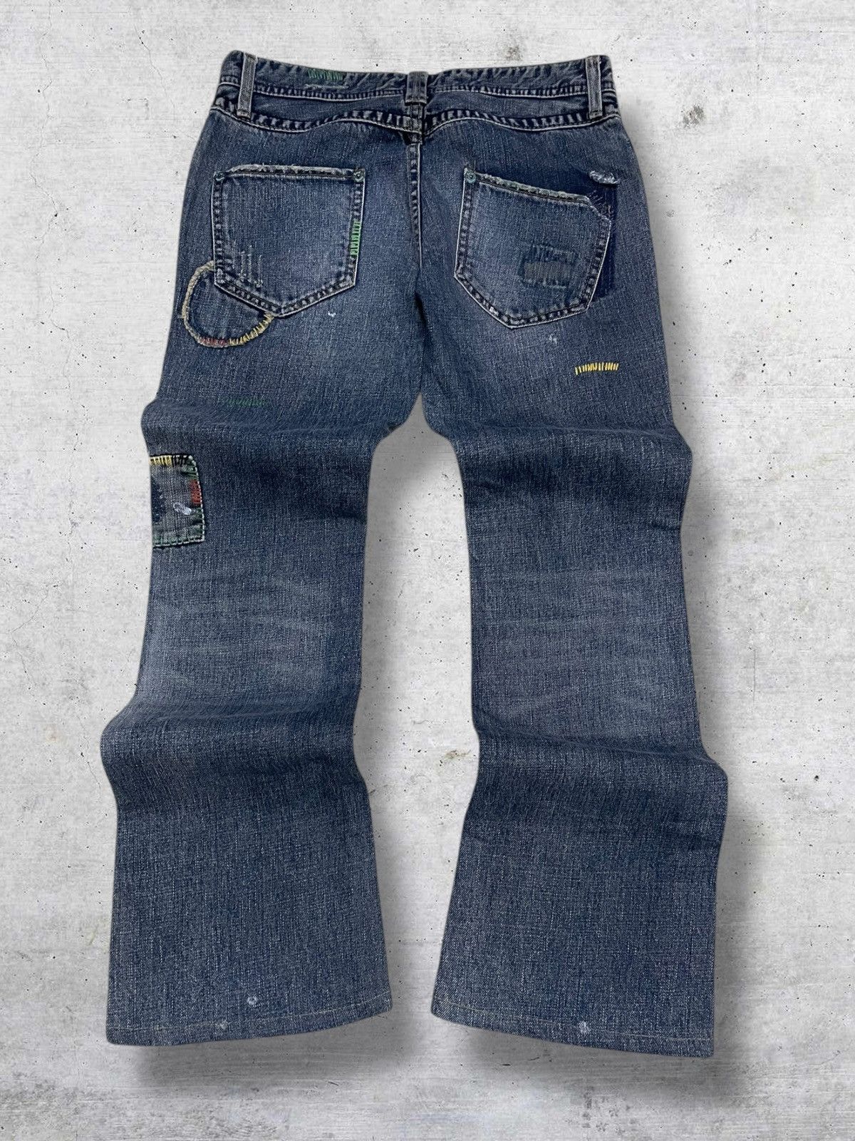 Hysteric Glamour VINTAGE BACK NUMBER JAPAN DESIGNER OG FLARED PATCHWORK DENIM Size US 30 / EU 46 - 10 Thumbnail