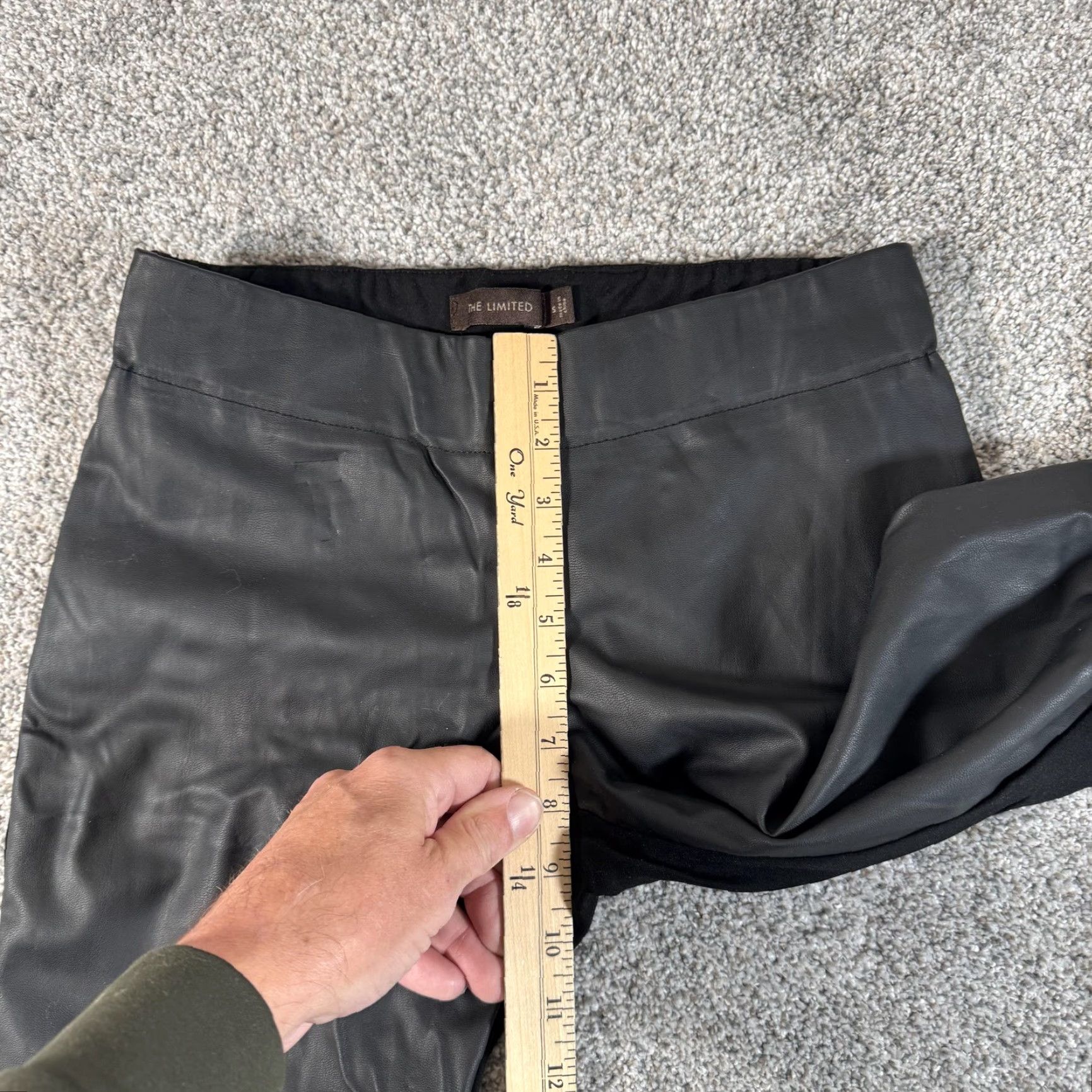 Vintage The Limited Leggings Small Black Faux Leather Edgy Rock Glam Night Out Goth Punk Womens Size 28" / US 6 / IT 42 - 4 Thumbnail