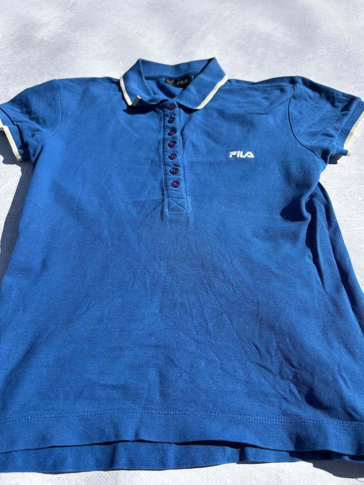 Fila Fila Women Polo Shirt T-Shirt Button Up Blue Classic Size M Size M / US 6-8 / IT 42-44 - 3 Thumbnail