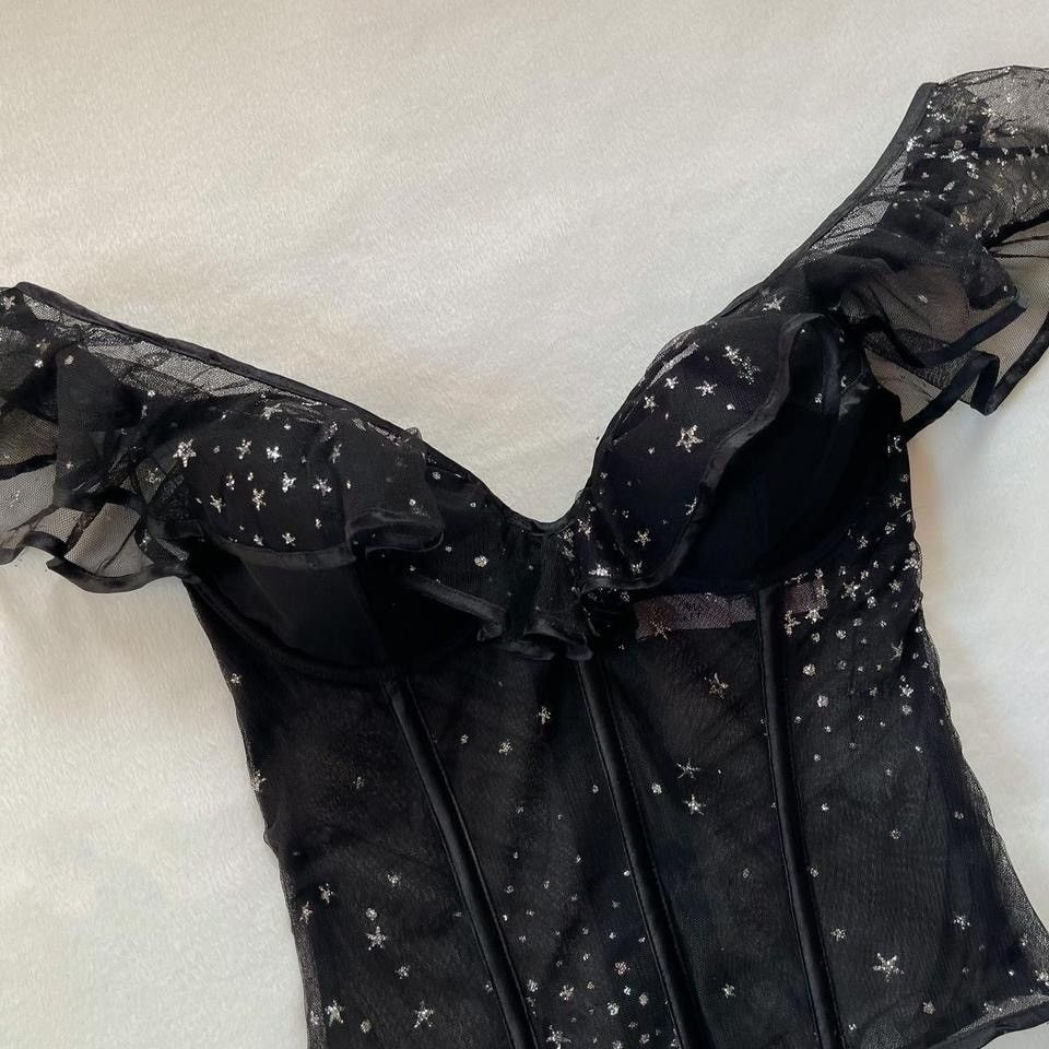 Victoria's Secret VS Black Mesh Corset Bustier (34B/32C) Size ONE SIZE - 7 Thumbnail