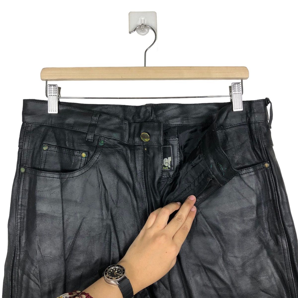 Genuine Leather 🔥90’s Genuine Leather Pants Riot Riot Franker Raff Simons Size US 32 / EU 48 - 9 Thumbnail