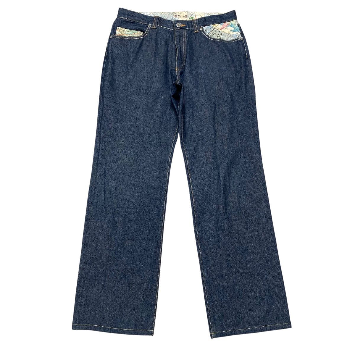 Karakuri Tamashii WAGARAYA Japan Motive Denim Jeans Size US 34 / EU 50 - 3 Thumbnail