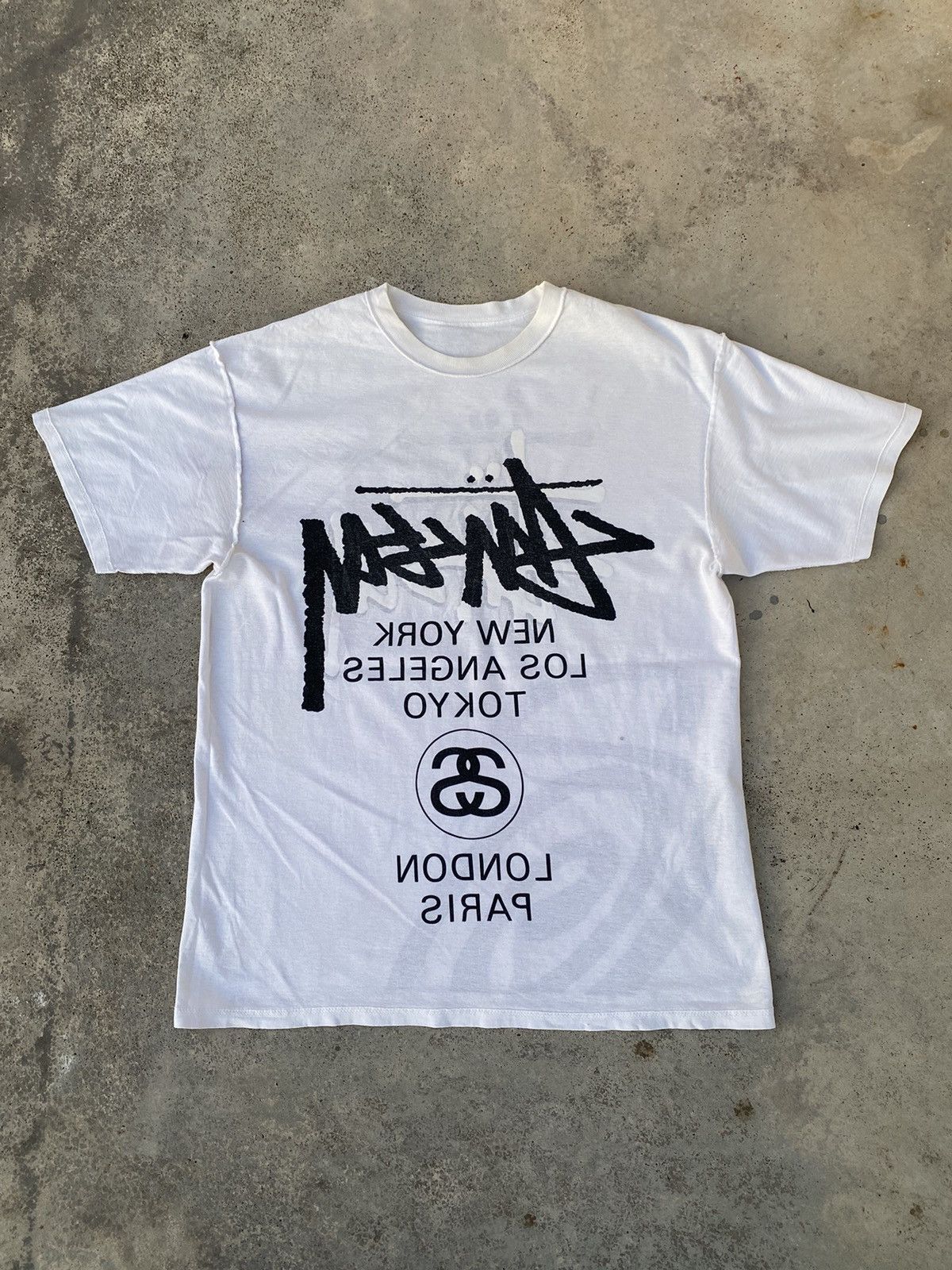 Stussy Vintage Y2K Stussy Tour Reversible Crazy Graphic Tee Size US L / EU 52-54 / 3 - 5 Thumbnail