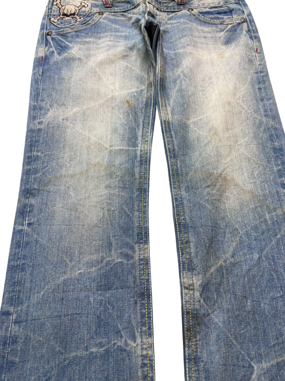 Kapital Vintage Japanese Brand Skull Embroidery Mudwash Denim Size US 34 / EU 50 - 3 Thumbnail