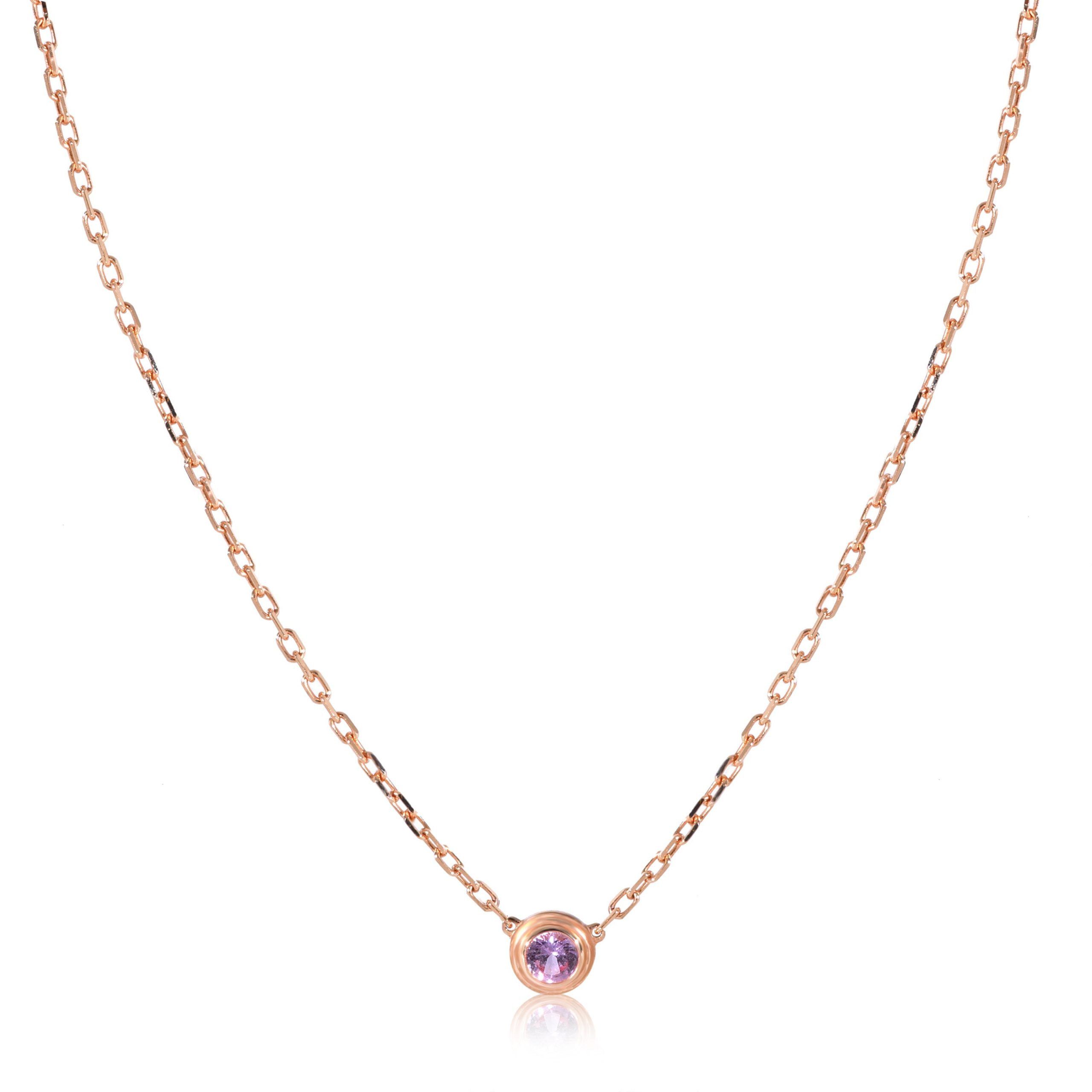 image of Cartier D'amour Pink Sapphire Necklace In 18K Rose Gold, Women's