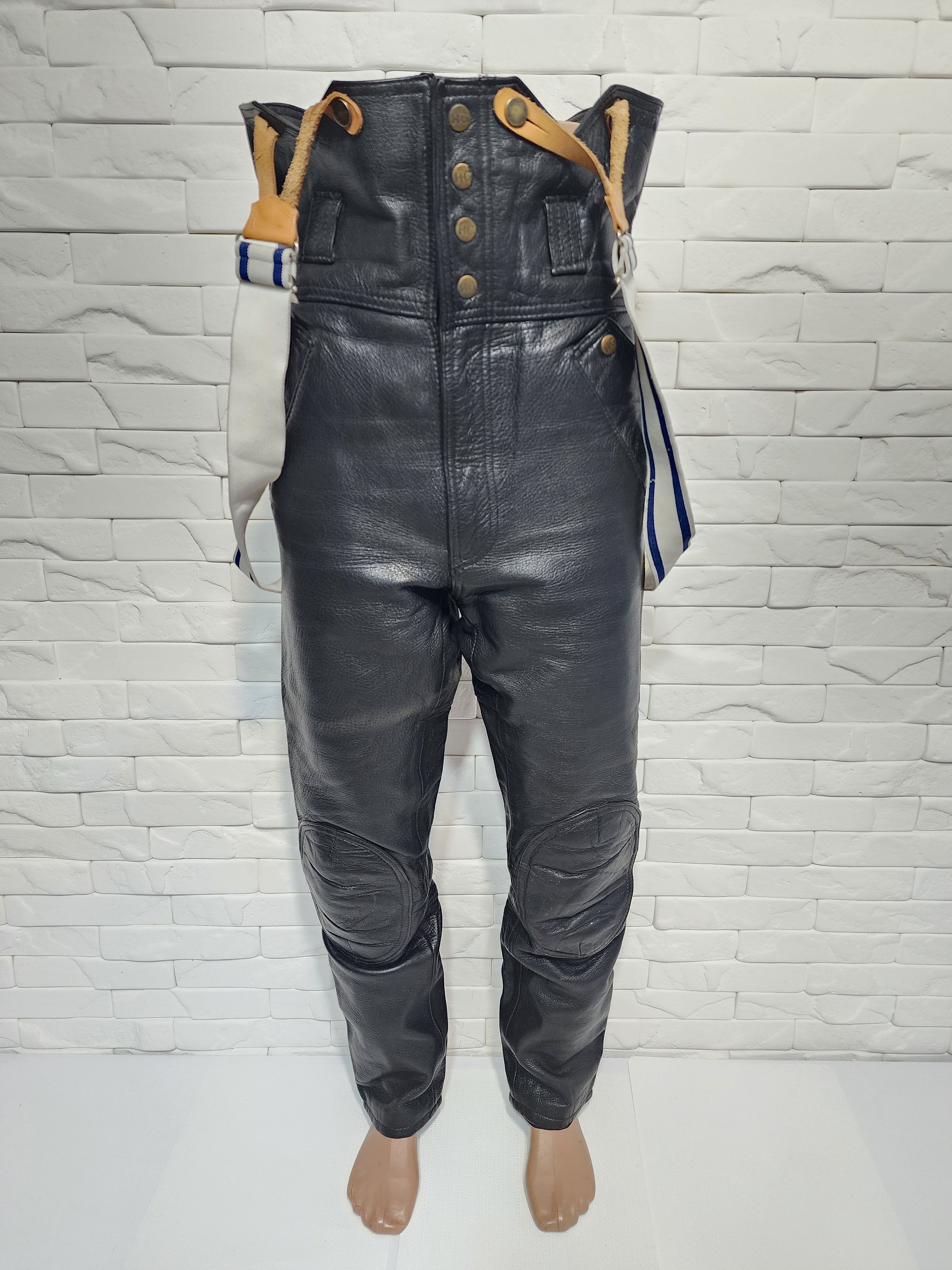 Genuine Leather Men's leather black biker pants. Size US 32 / EU 48 - 1 Thumbnail