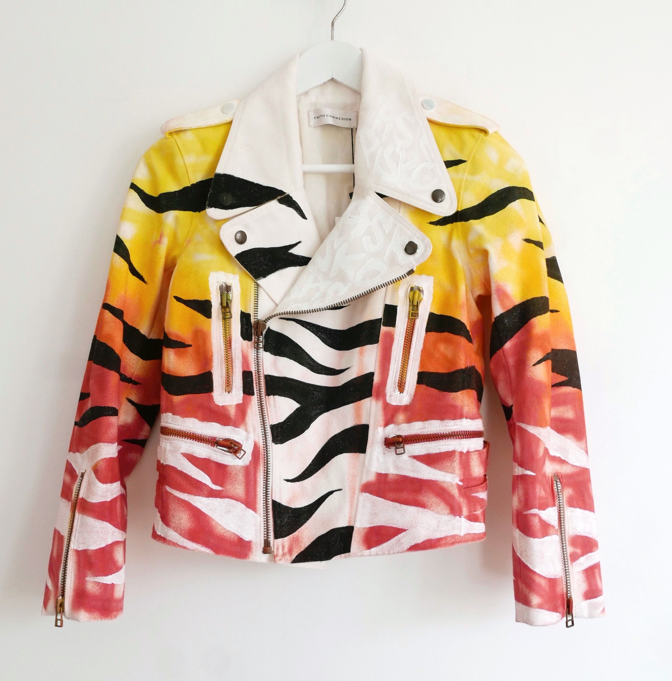 Faith Connexion Faith Connexion Hand Painted Biker Jacket Size S / US 4 / IT 40 - 1 Thumbnail