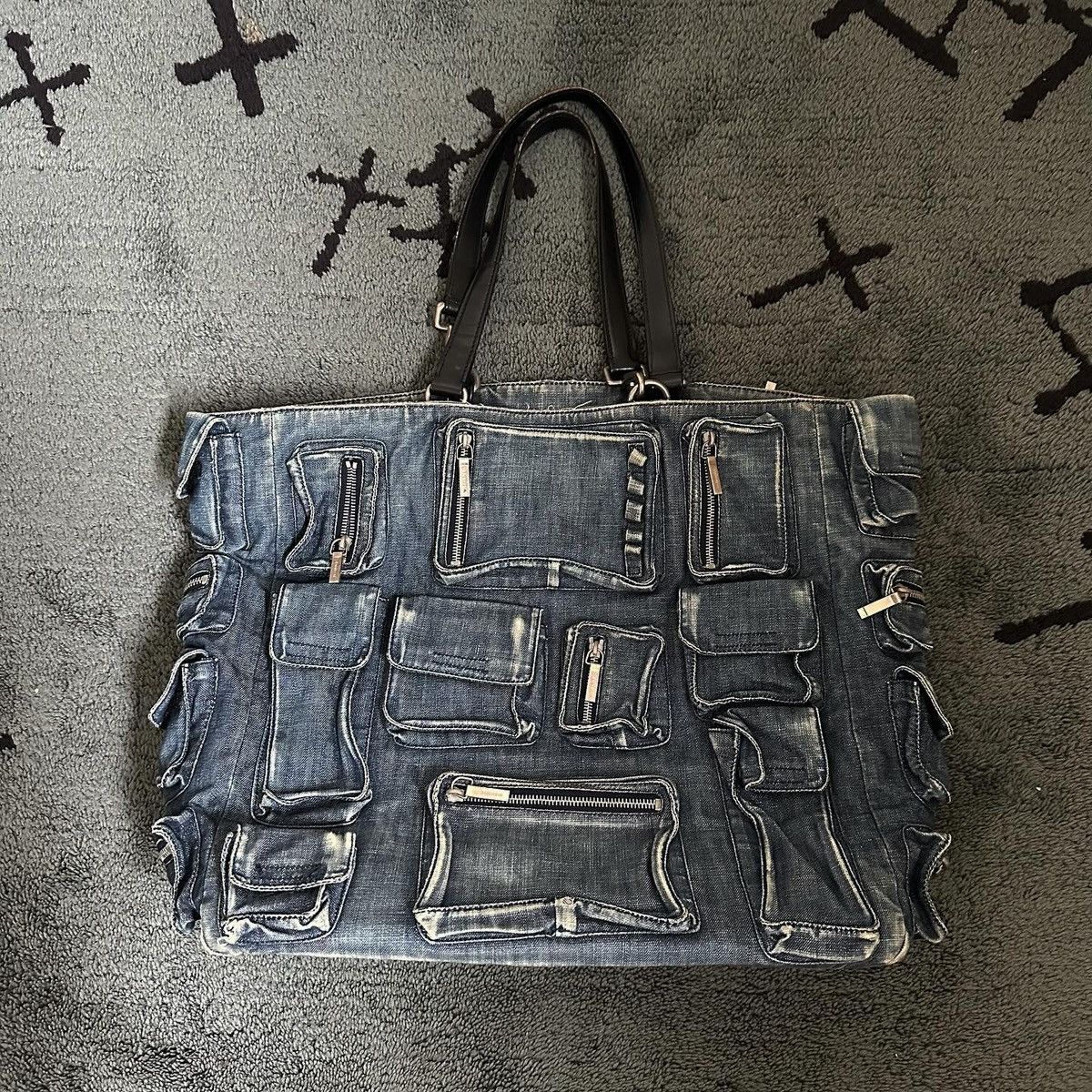 Jil Sander Archive Jil Sander Spring 2003 Denim Cargo Tote Bag Size ONE SIZE - 2 Thumbnail