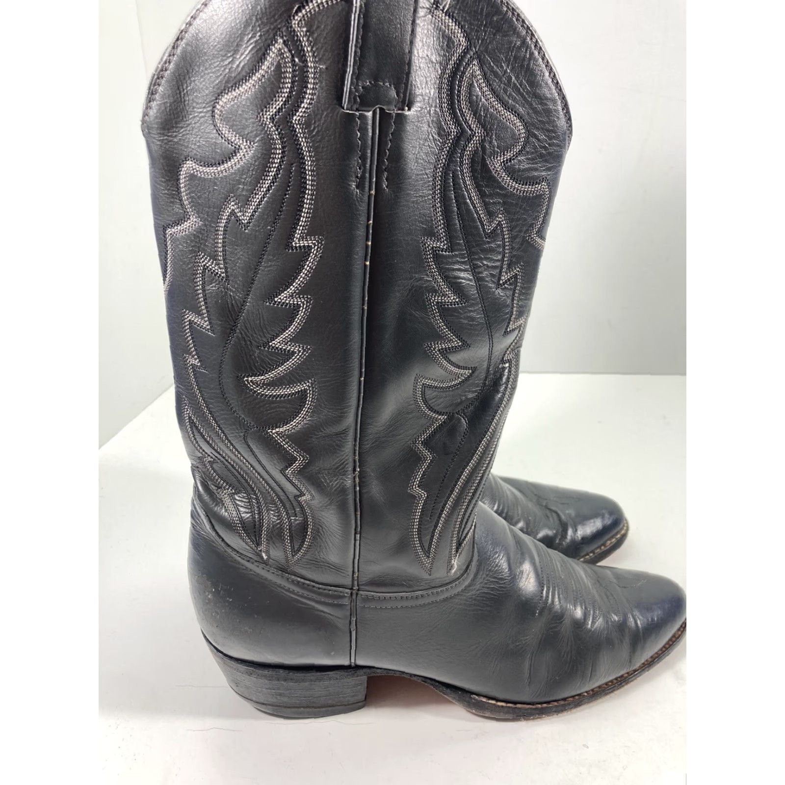 Justin Boots VINTAGE Justin Diamond J Boots Men Sz 10 D Gray Leather Round Toe Western Rodeo Mens Boots Size US 10 / EU 43 - 7 Thumbnail