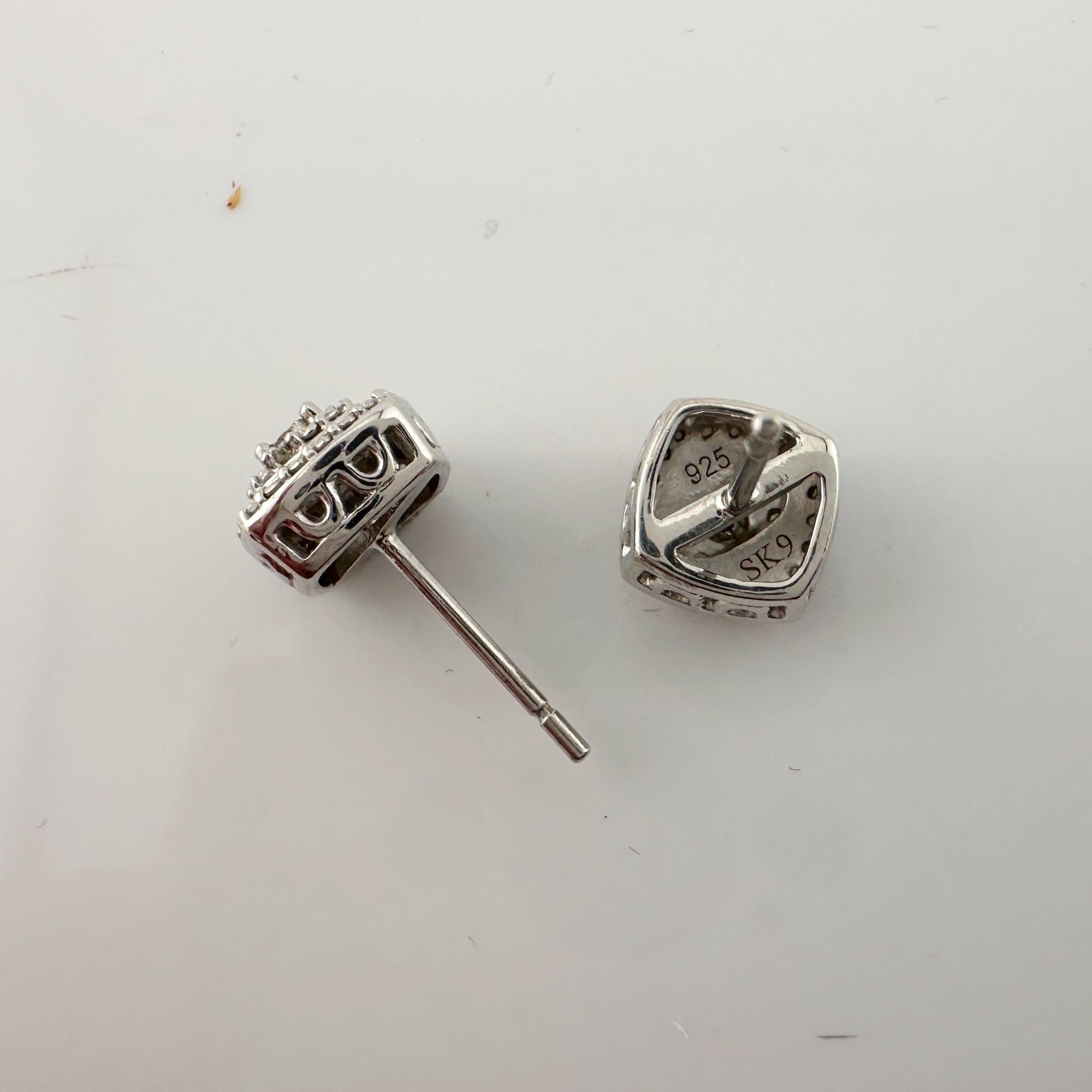 Other Natural Diamond Cushion Cut Stud Earrings Sterling Size ONE SIZE - 10 Thumbnail