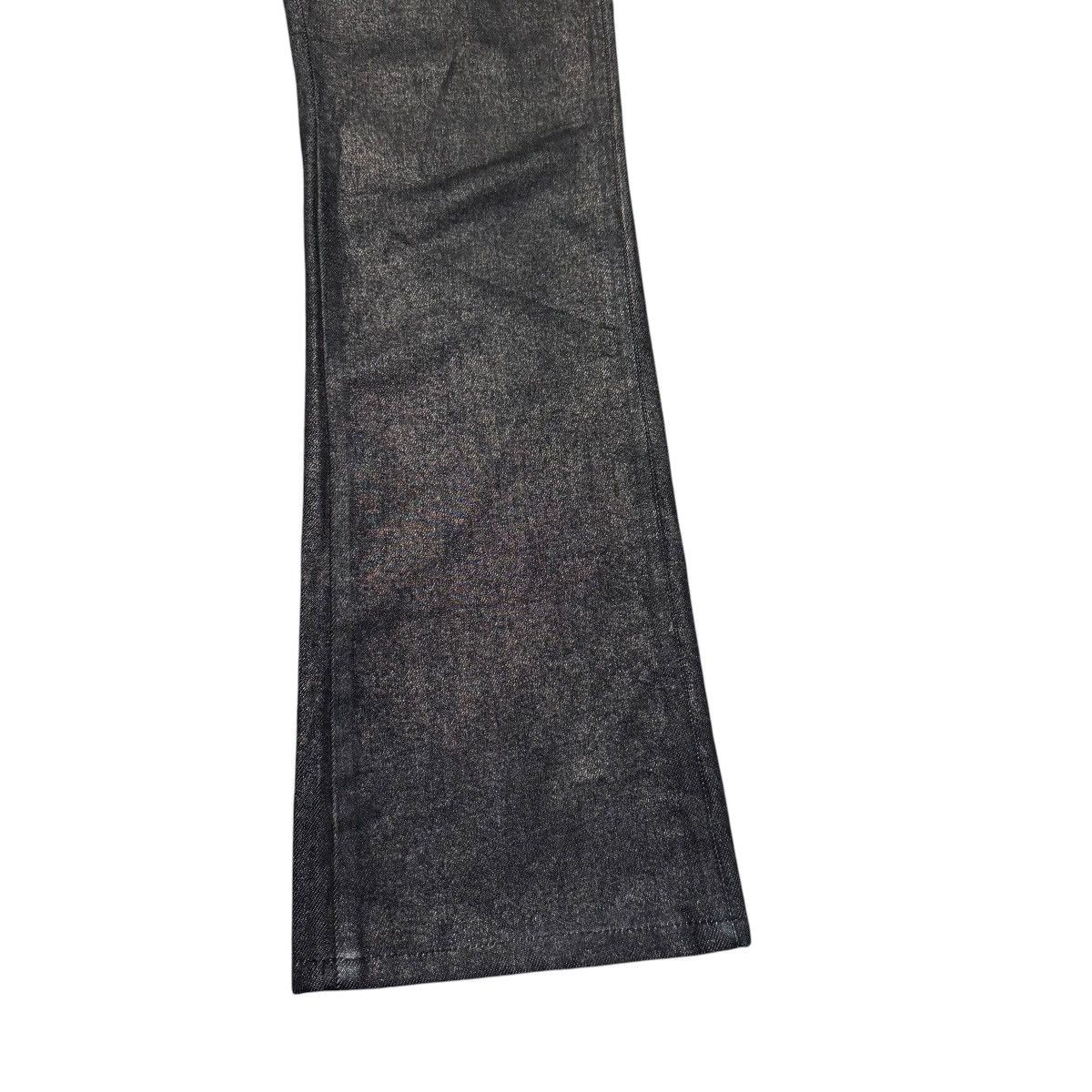 Japanese Brand PARANOID Black Waxed Shining Denim Flare Jeans Size US 28 / EU 44 - 8 Thumbnail
