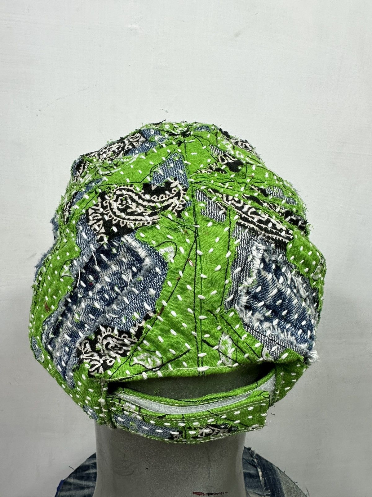 Art Comes First × Handmade Custom Made Distressed Paisley Patchwork Boro hats Size ONE SIZE - 9 Thumbnail