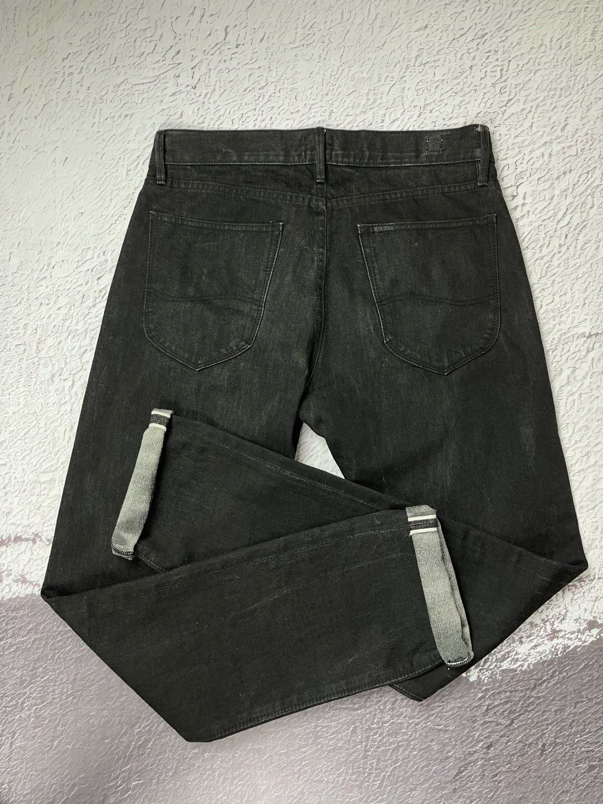 Lee Lee made in USA selvedge graphite black denim jeans Size US 31 - 2 Thumbnail