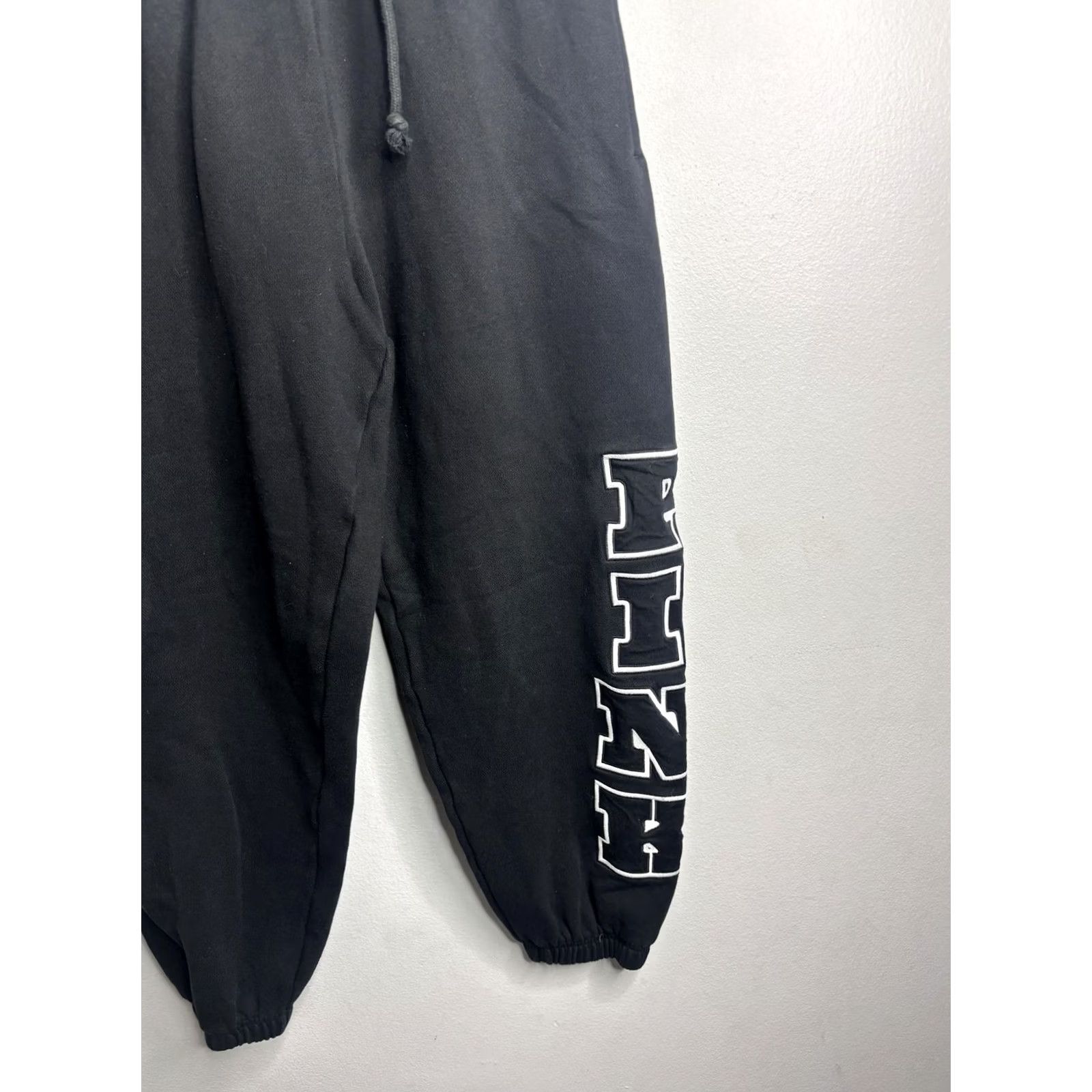 Vintage PINK Victoria's Secret Sweatpants Womens M Black Fleece Jogger Pockets Size 32" / US 10 / IT 46 - 2 Thumbnail