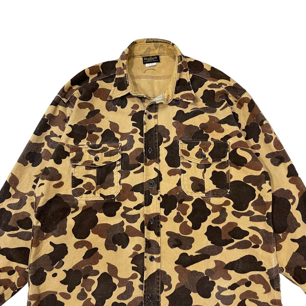 Vintage Vintage 90s Deerskin By Melton Shirt Co. Camo Button Jacket Size US XL / EU 56 / 4 - 6 Thumbnail