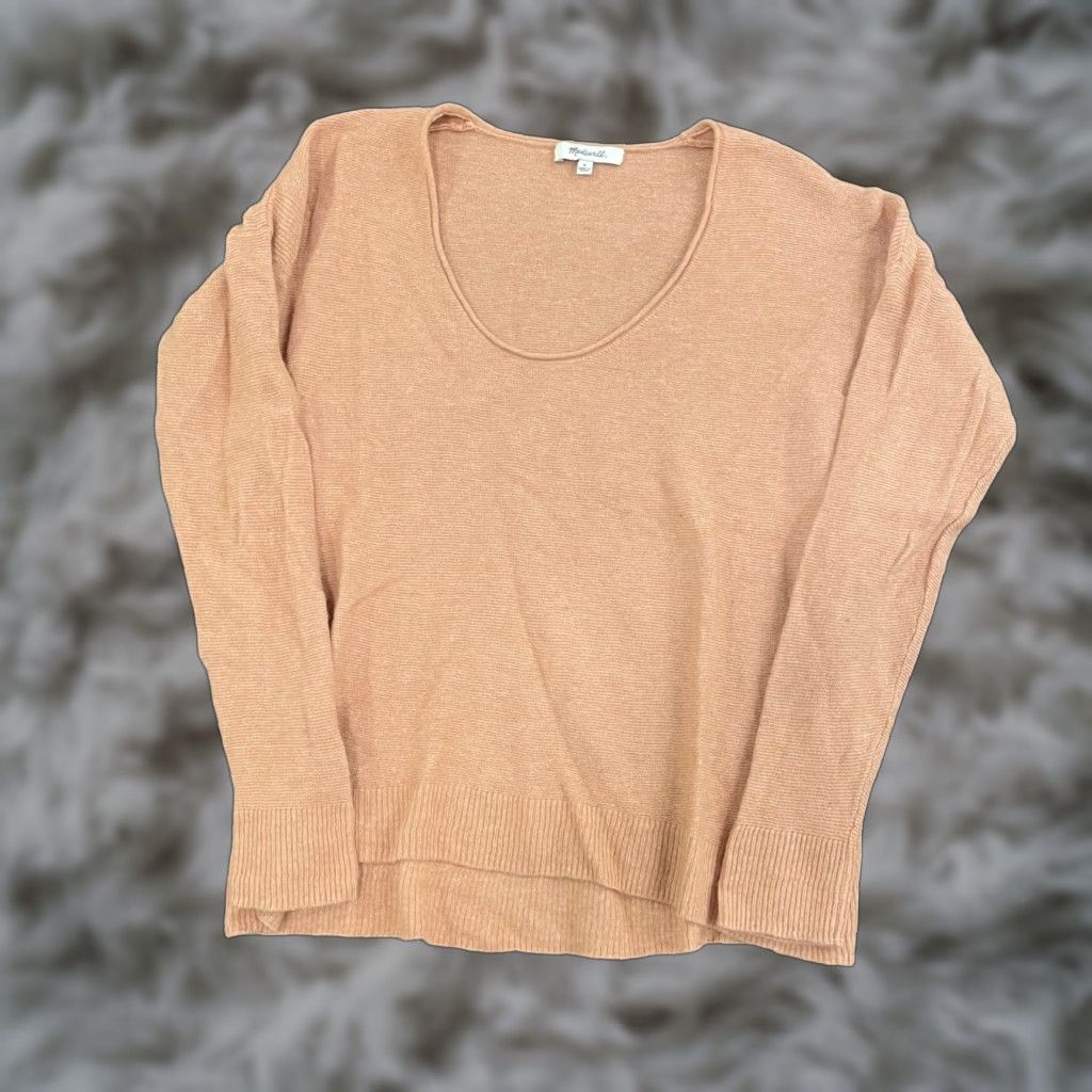 Madewell Madewell Women Pink Viscose Nylon Merino Wool Blend Knit Scoop Neck Sweater Dolman Long Sleeve Regular Size S Pullover Size S / US 4 / IT 40 - 1 Thumbnail