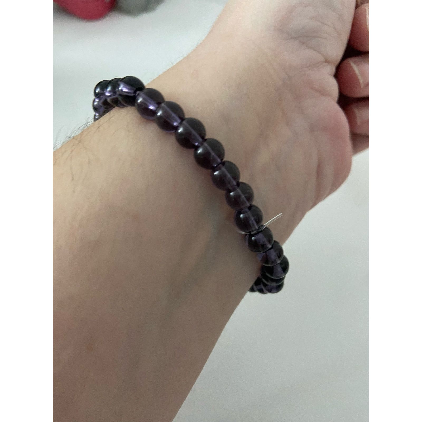 Handmade Handmade purple glass bead hamsa bracelet Size ONE SIZE - 2 Thumbnail