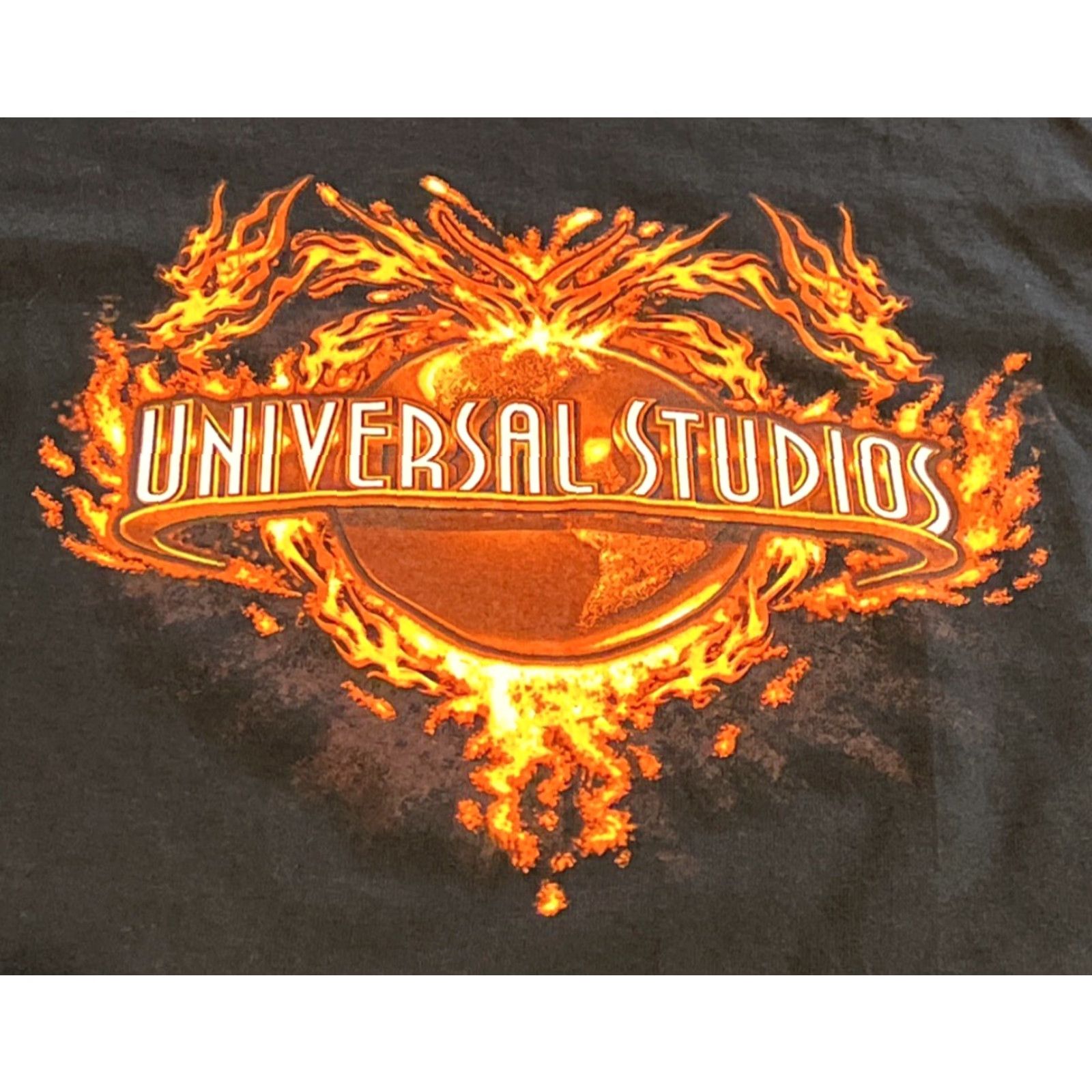 Vintage VINTAGE Universal Studios Men’s XL Black T Shirt Flaming World Shirt Adults XL Black Flaming World Universal Studios Hollywood Mens T-Shirt Size US XL / EU 56 / 4 - 2 Thumbnail