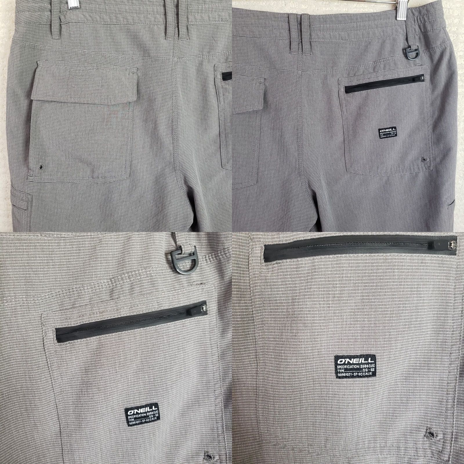 O'Neill O'Neill Mens 38 x 11 Gray Crossover Stretch Hiking Outdoor Beach Shorts Size US 38 / EU 54 - 8 Thumbnail