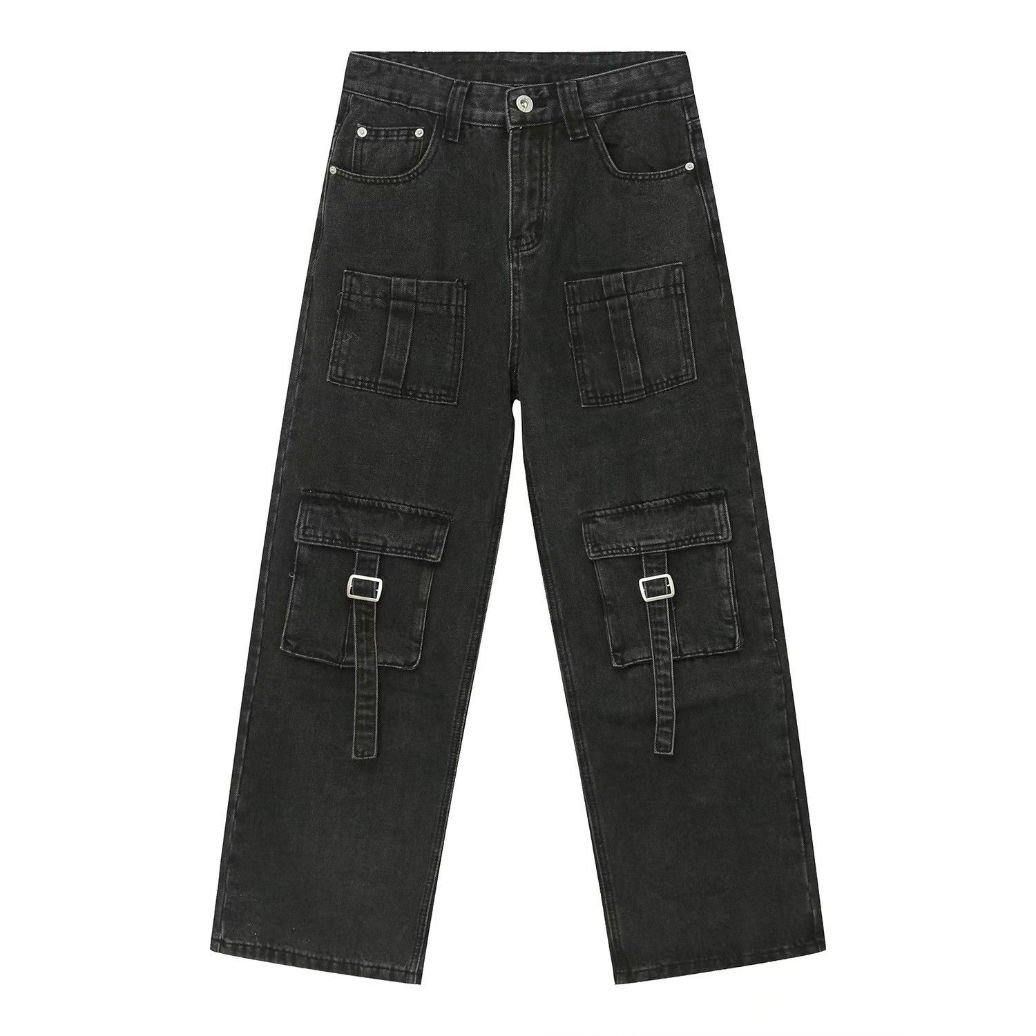 Japanese Brand × Jean Heavyweight Vintage Multi-Pocket Loose Fit Work Jeans Size US 30 / EU 46 - 2 Thumbnail