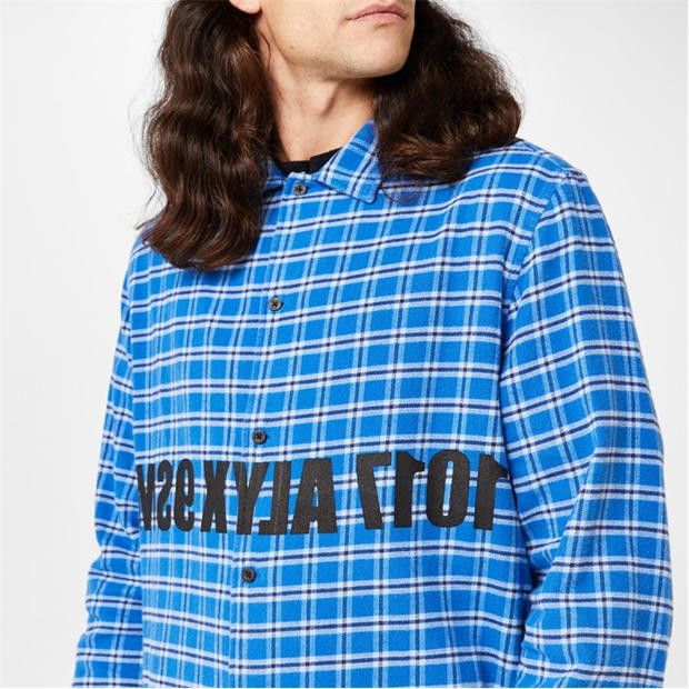 1017 ALYX 9SM o1g2r1mq0824 Logo Flannel Shirts in Blue Size US S / EU 44-46 / 1 - 6 Thumbnail