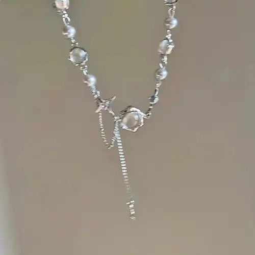 Jewelry Electro Chain Crystal Stone Silver Abstract Star Pop Fantasy Size ONE SIZE - 2 Thumbnail