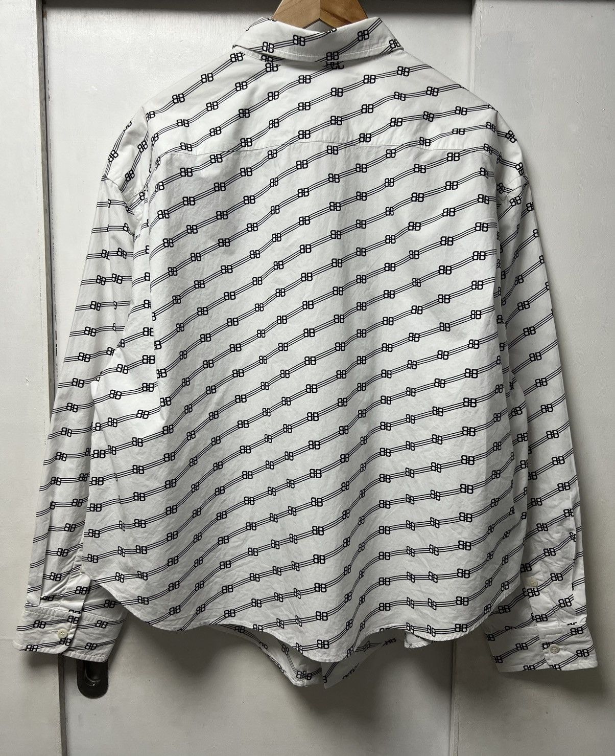 Balenciaga Balenciaga - S/S 20 - Double B Full Print Collar White Shirt Size US S / EU 44-46 / 1 - 21 Thumbnail