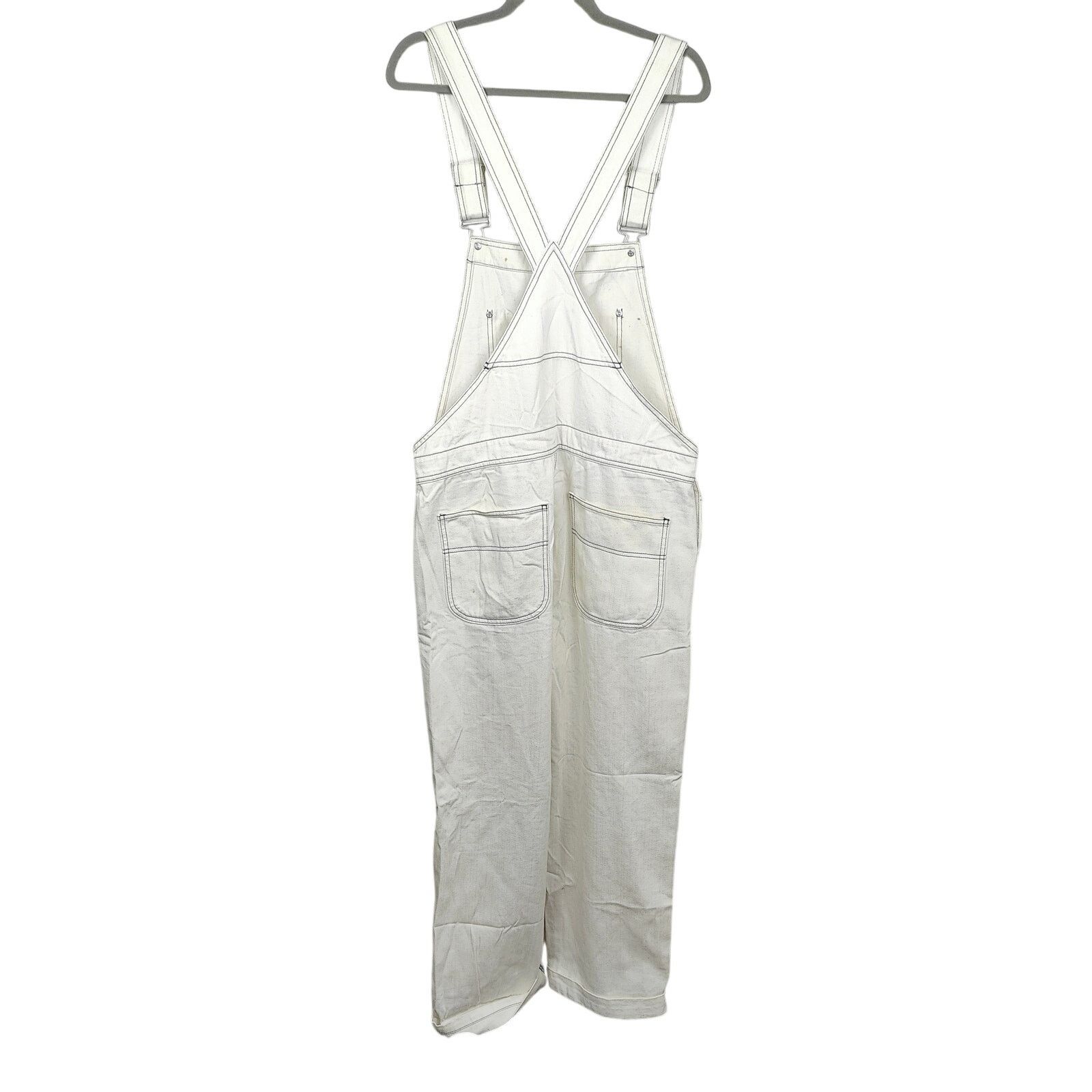 Bdg BDG Baggy Overalls Womens 32 White Straight Leg Denim Size 26" / US 2 / IT 38 - 6 Thumbnail