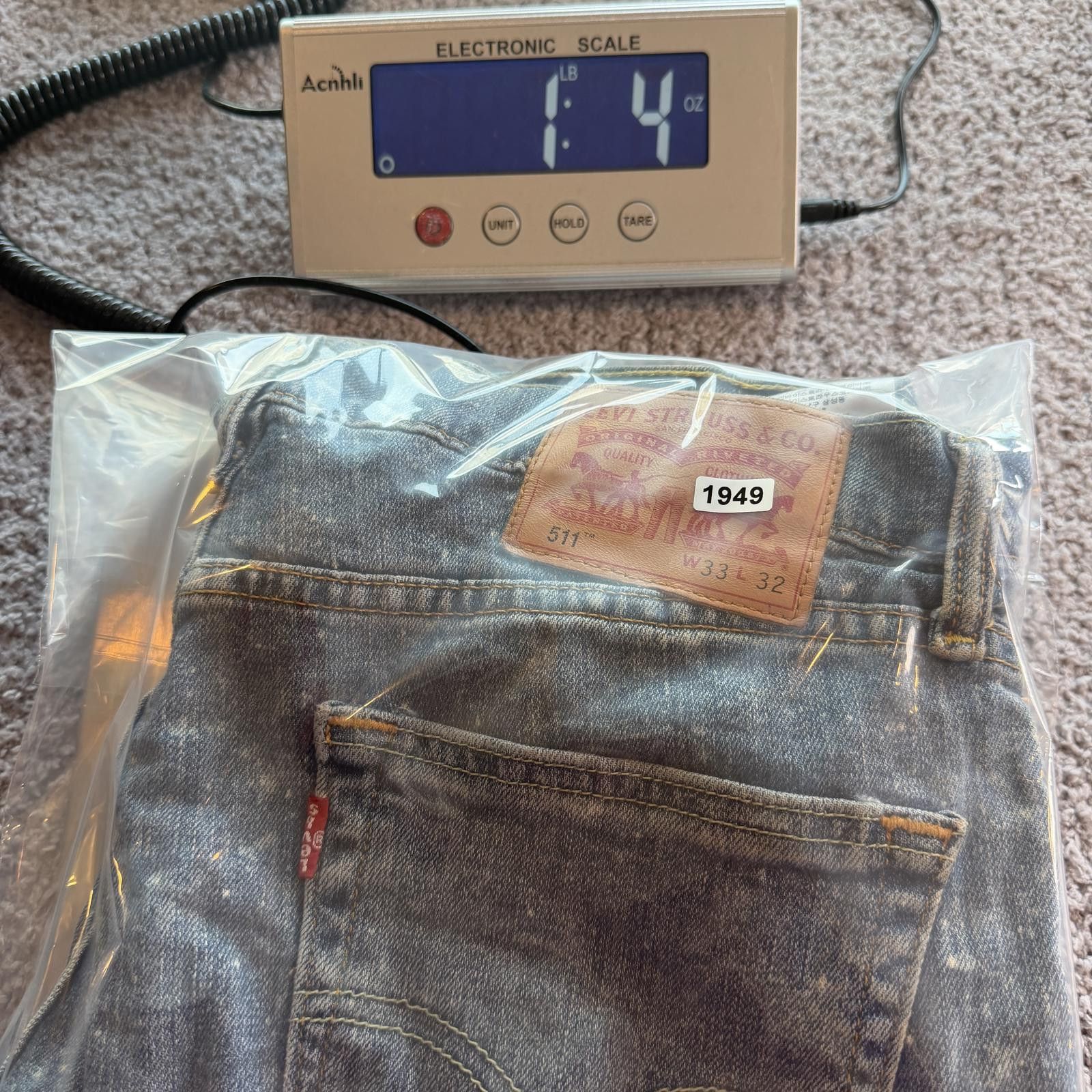 Levi's Levis 511 Mens 33x32 Blue Slim Fit Paint Splatter Jeans Size US 33 - 9 Thumbnail