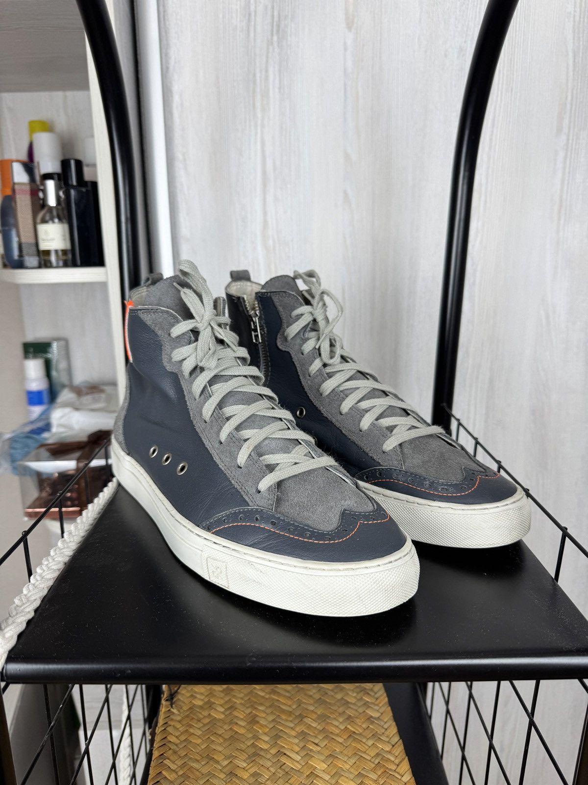 Other RUBIROSA Ariza Grey Hi-Top sneakers Trainers In Leather Size US 13 / EU 46 - 2 Thumbnail