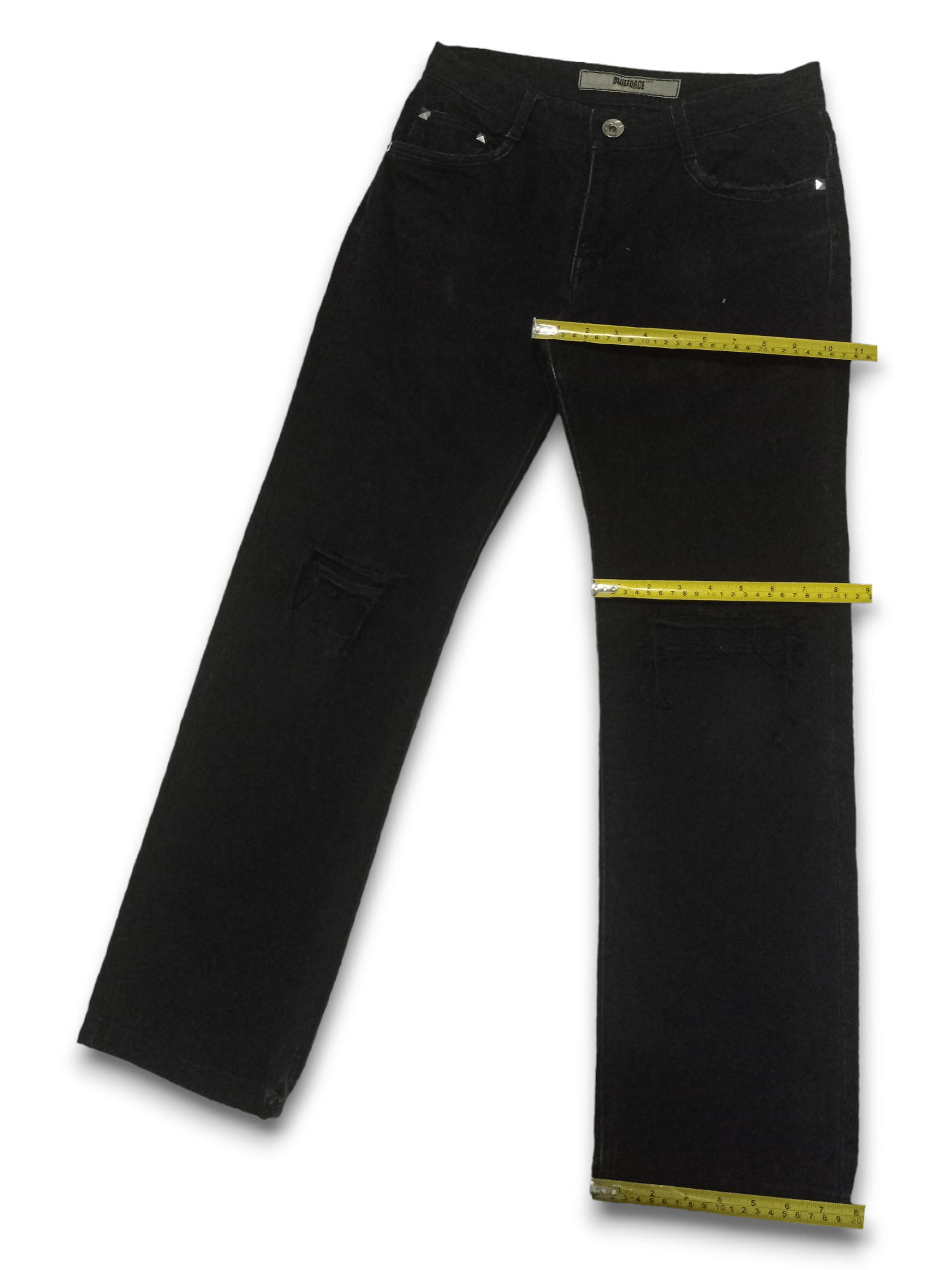 Japanese Brand Vintage Japanese Brand Studded Black Loose Jeans 28x29 Size US 28 / EU 44 - 10 Thumbnail