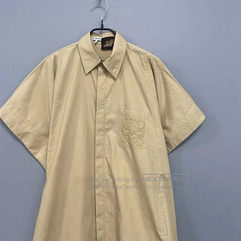 Loewe Loewe Khaki embroidered logo shirt dress Size XXS / US 00 / IT 34 - 2 Thumbnail