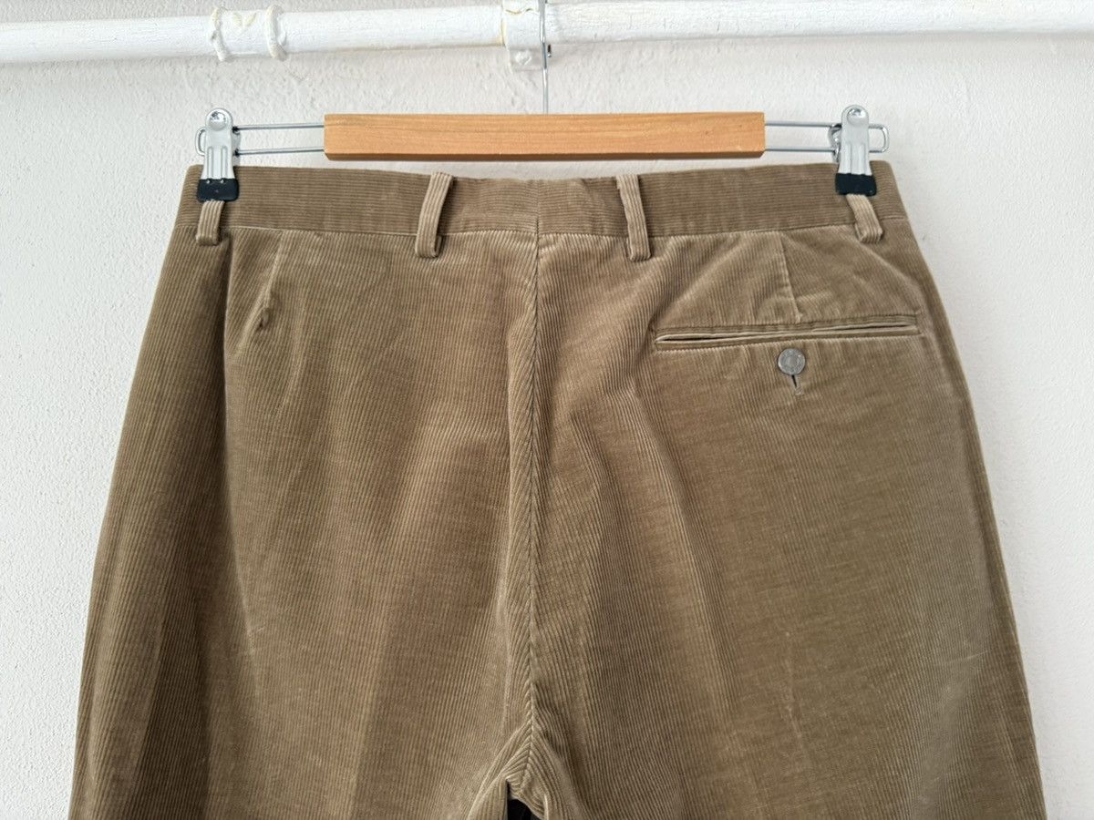 Hermes Hermès Brown Corduroy Trousers with Leather Details Size US 33 - 7 Thumbnail
