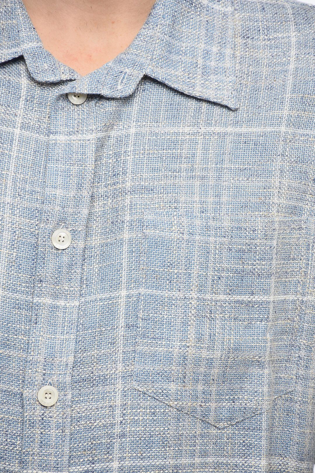 1989 STUDIO og1mm0725 Tweed Printed Logo Shirt in Light Blue Size US L / EU 52-54 / 3 - 3 Thumbnail