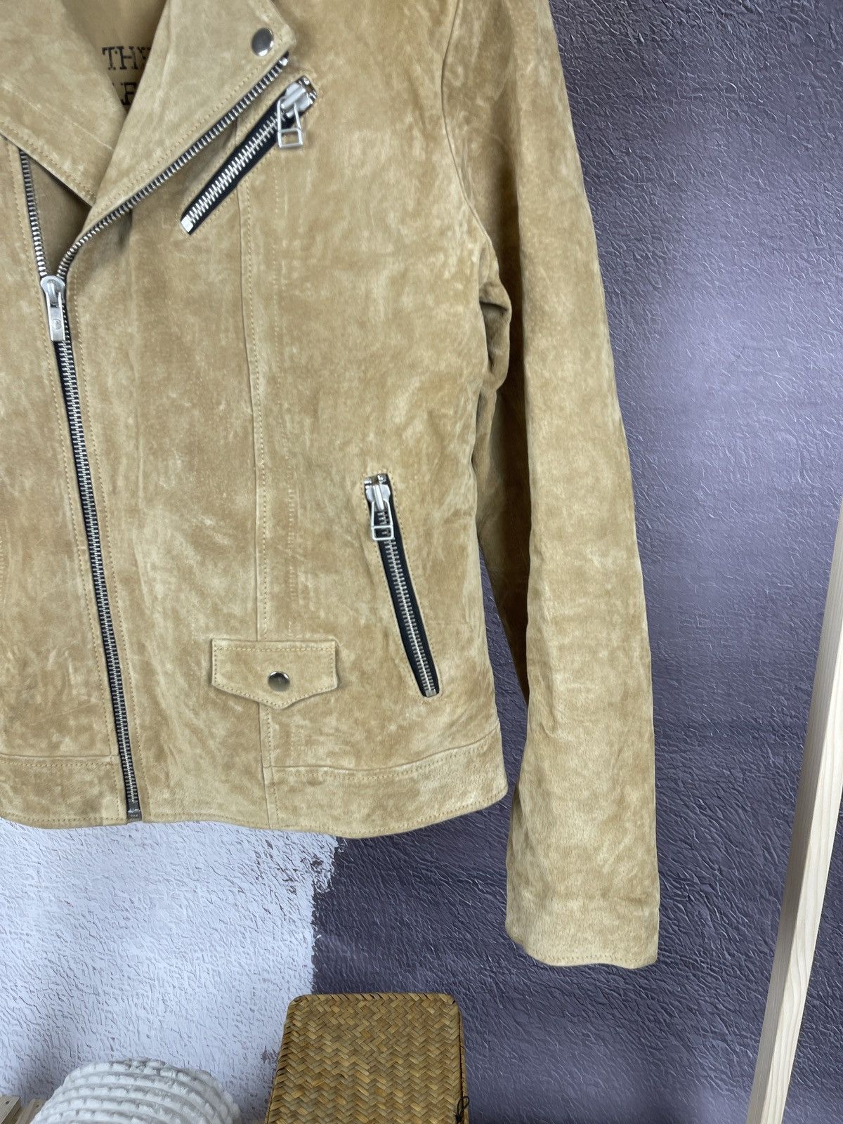 Genuine Leather Goosecraft brown Simpson JR suede leather motorcycle jacket Size US L / EU 52-54 / 3 - 7 Thumbnail