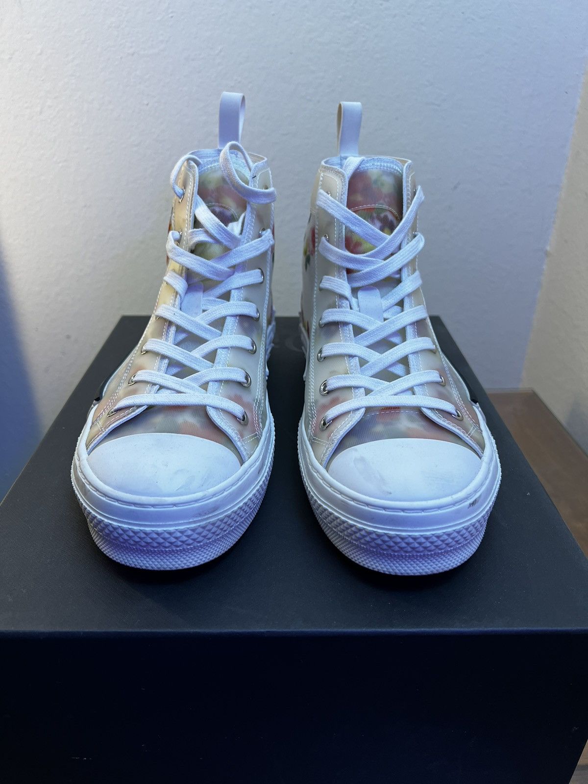 Dior Dior B23 Oblique Floral High Top Sneaker Size US 8 / EU 41 - 3 Thumbnail